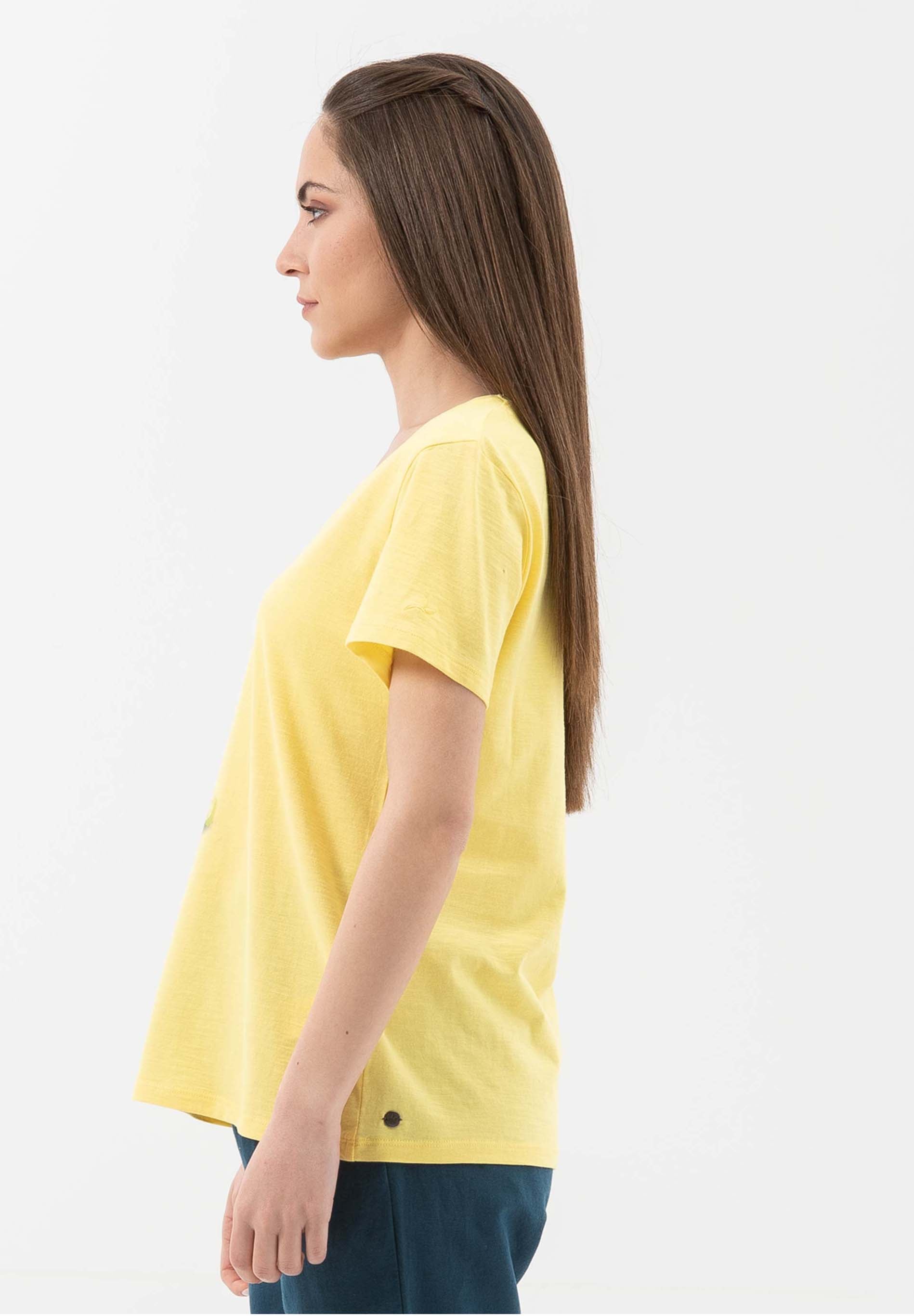 T-Shirt aus Bio-Baumwolle mit V-Ausschnitt