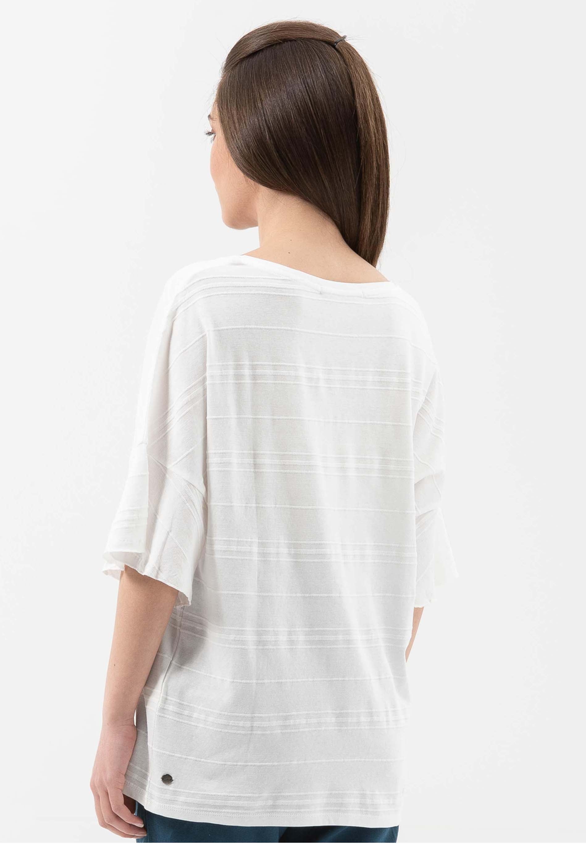 T-Shirt aus Bio-Baumwolle mit Volant-Ärmeln