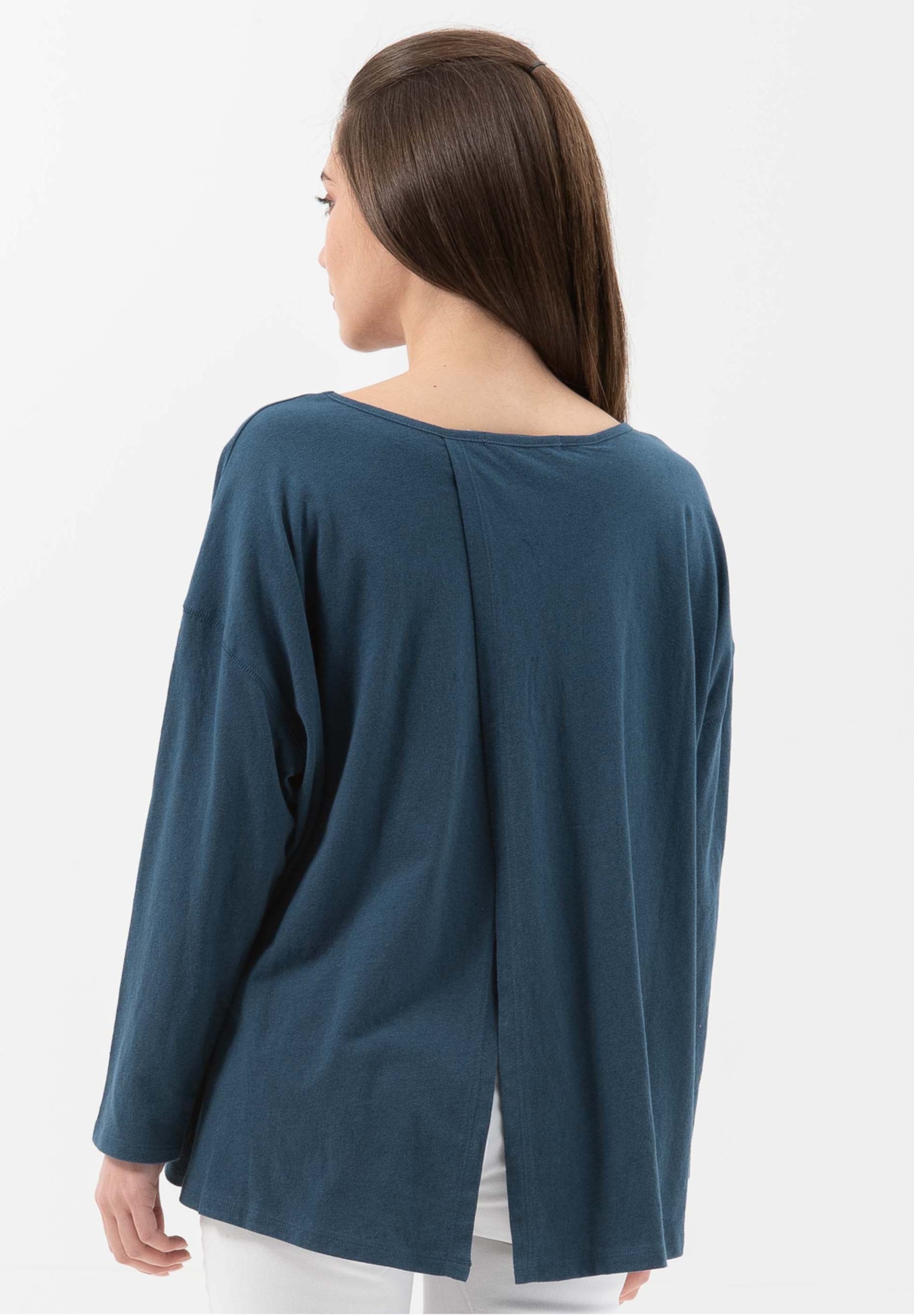 Langarmshirt aus Bio-Baumwolle mit Leinen