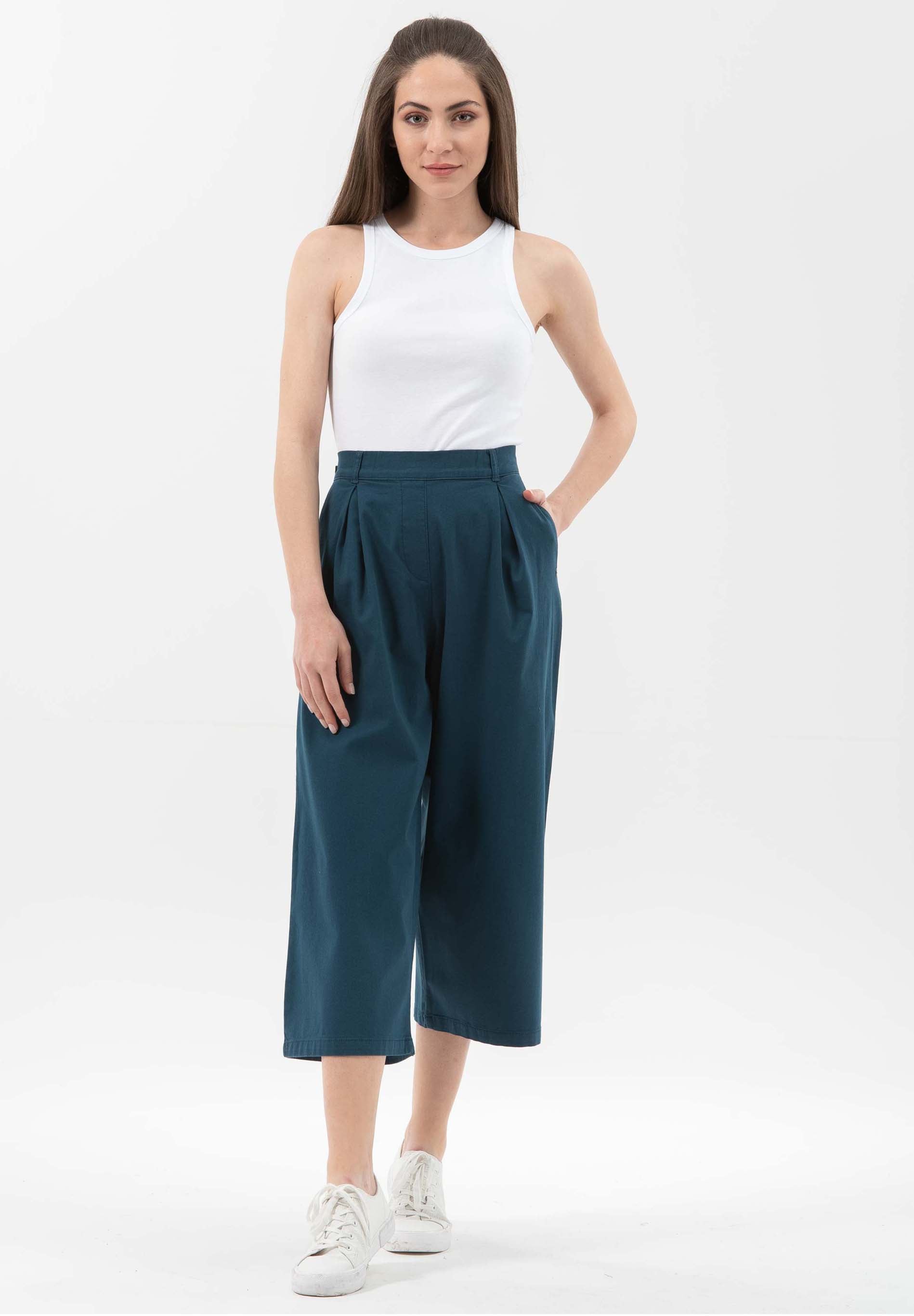 Hose aus Bio-Baumwolle-Elasthan-Mix in 7/8-Länge