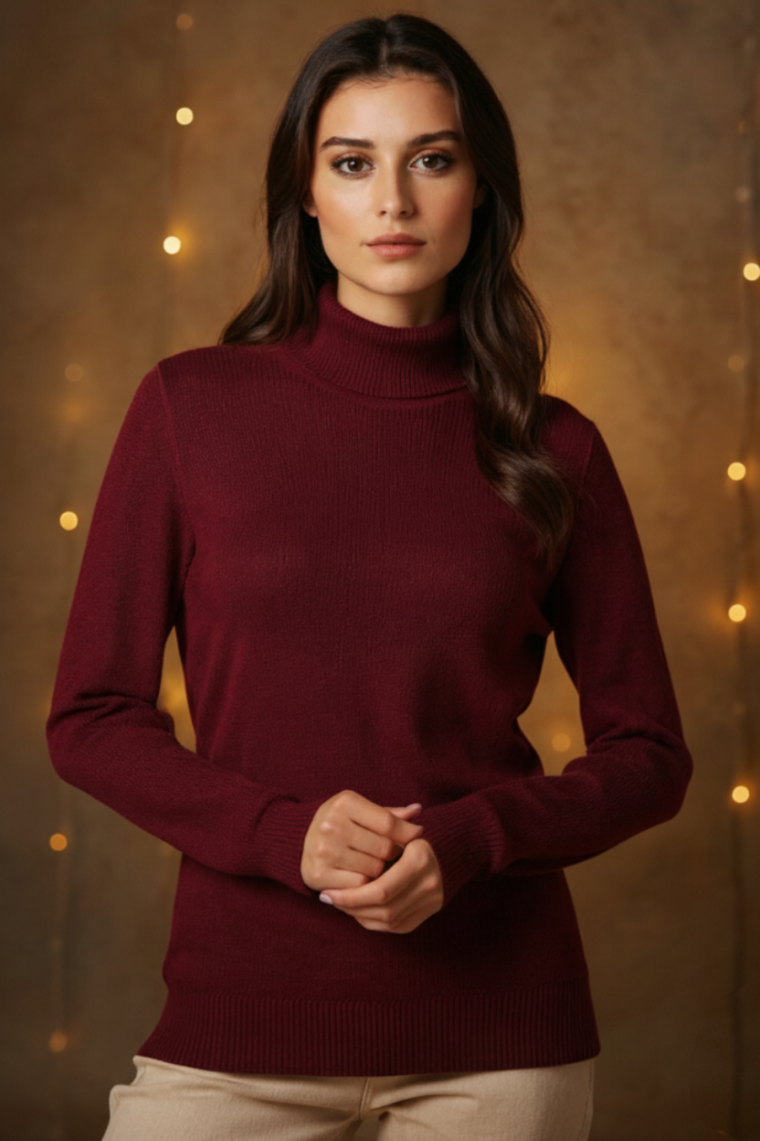 Rollkragenpullover aus Bio-Baumwolle