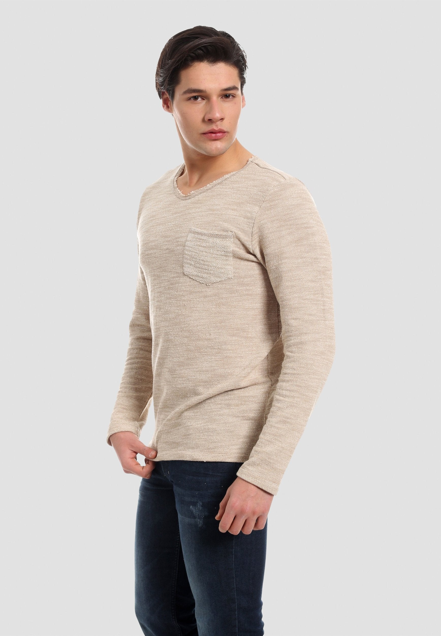 Langarmshirt aus Bio-Baumwolle mit Brusttasche