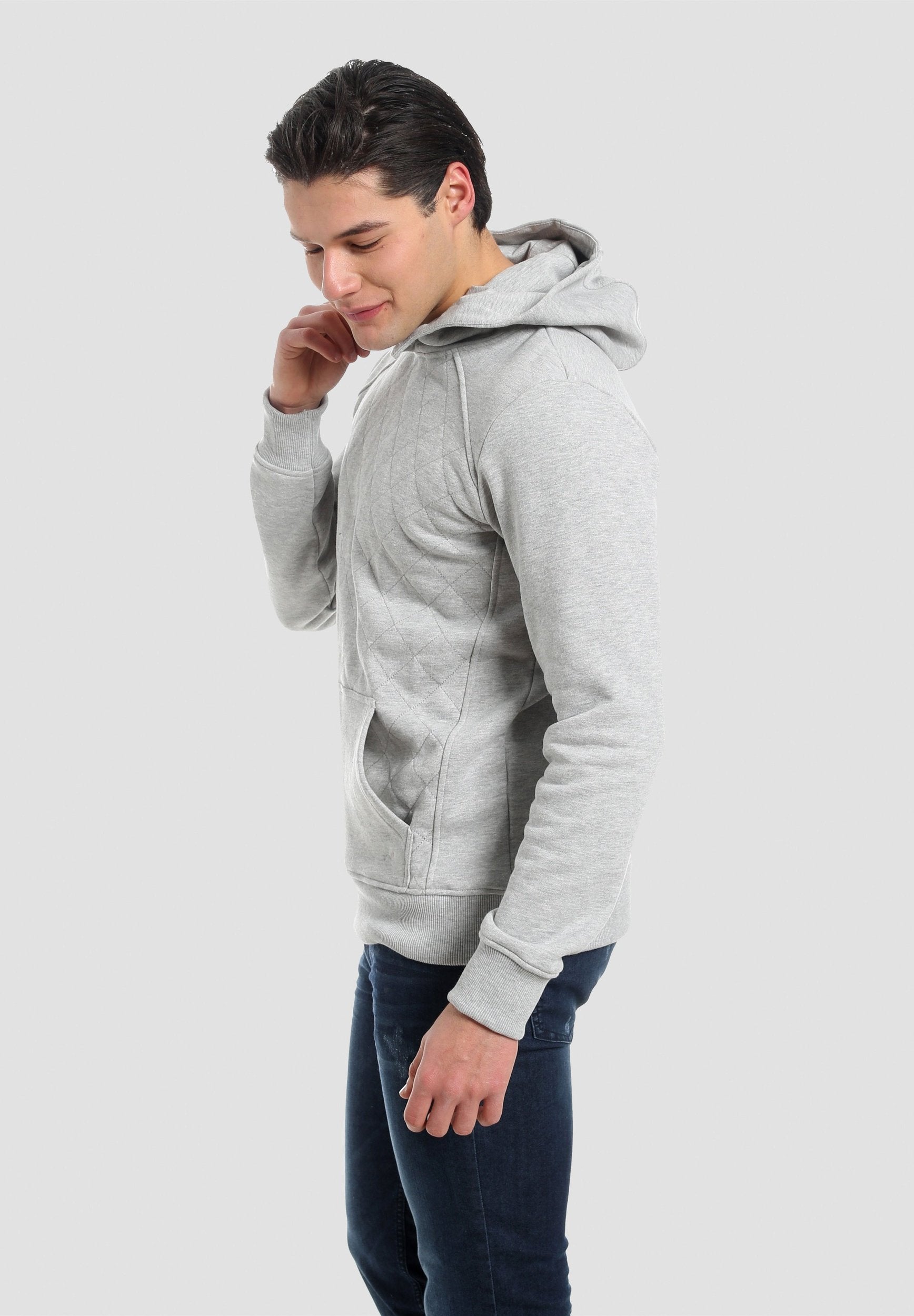 Herren Raglan Stepp Hoodie aus Bio-Baumwolle mit Kängurutasche