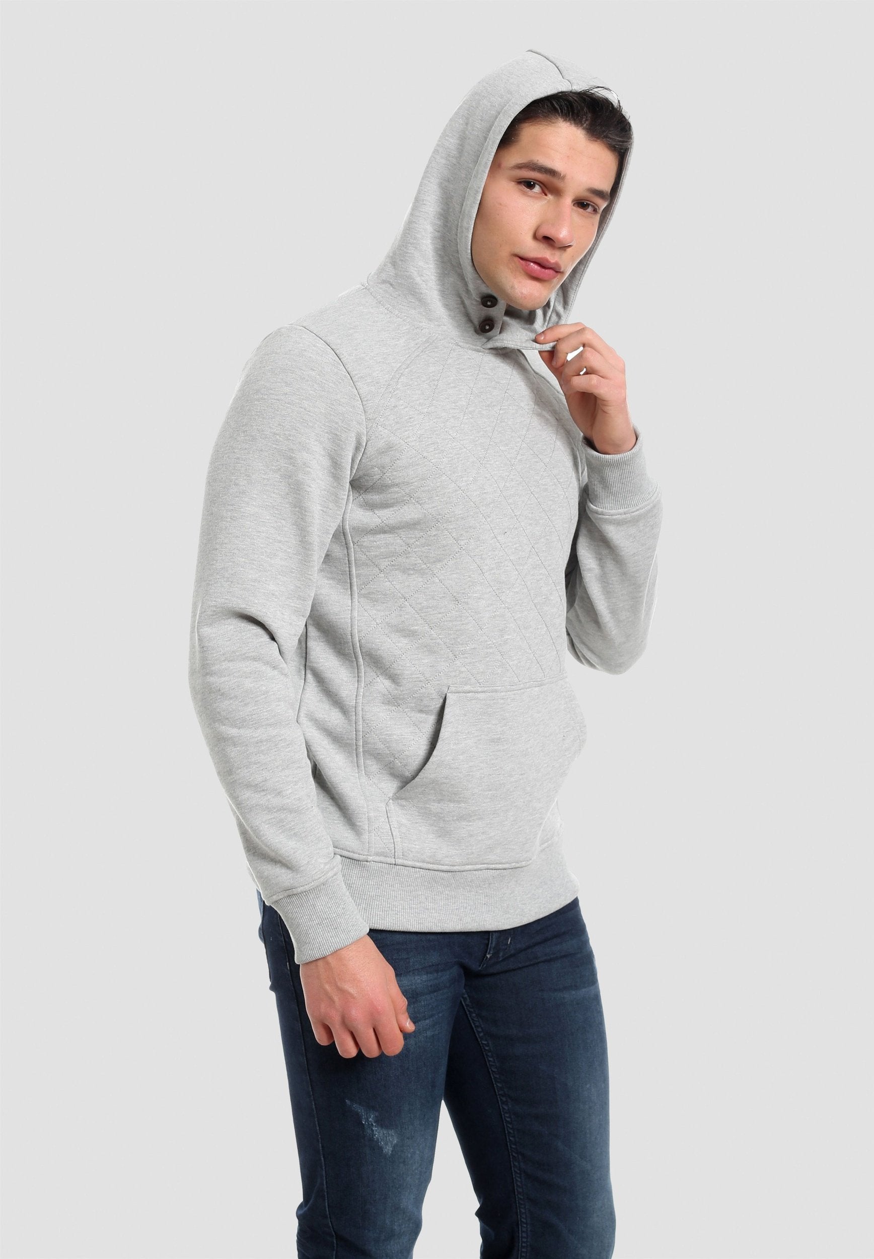 Herren Raglan Stepp Hoodie aus Bio-Baumwolle mit Kängurutasche
