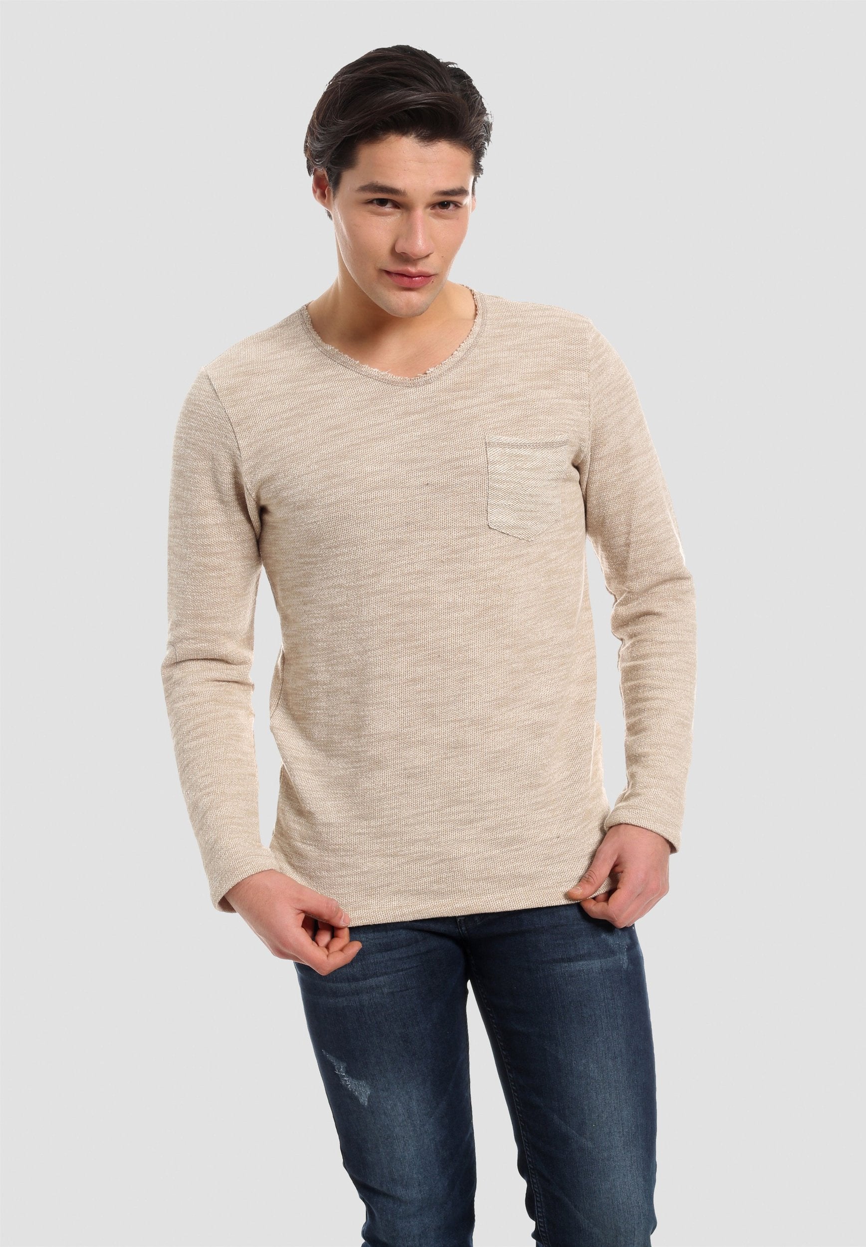 Langarmshirt aus Bio-Baumwolle mit Brusttasche