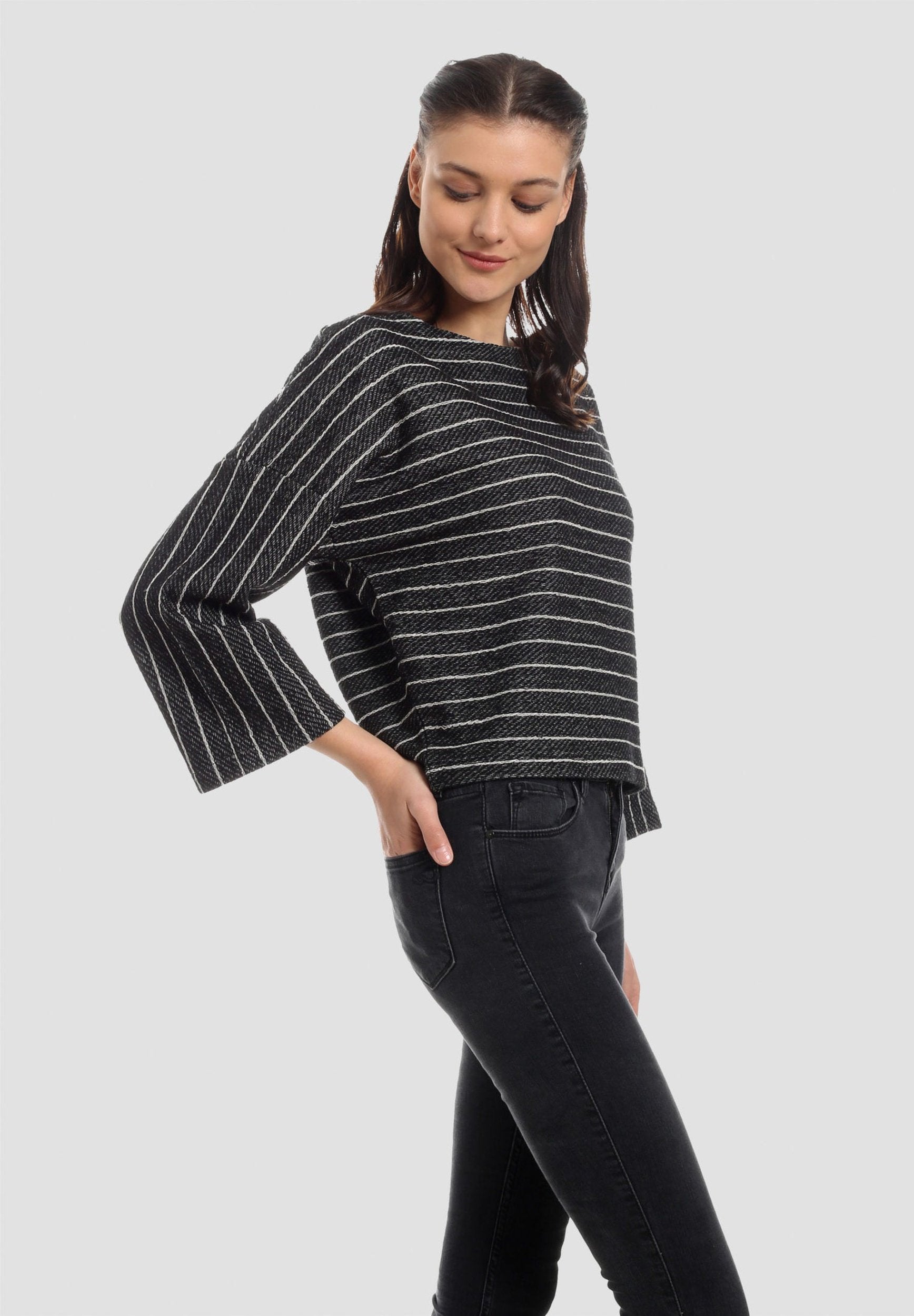 Gestreifter Sweatshirt aus Bio-Baumwolle