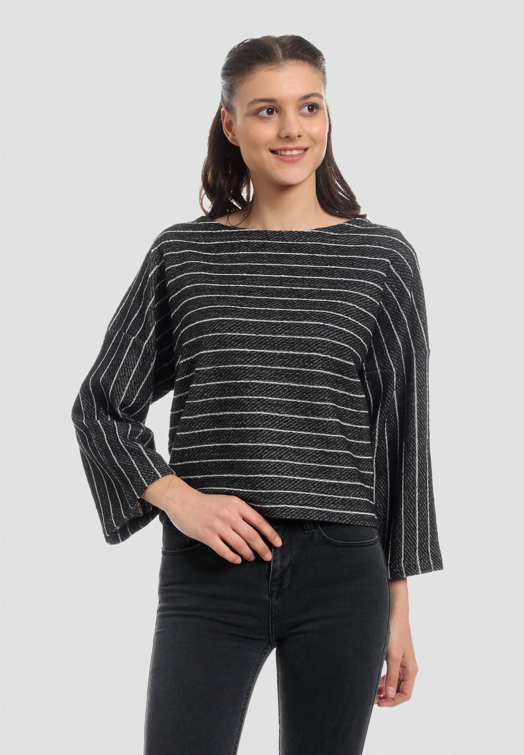 Gestreifter Sweatshirt aus Bio-Baumwolle