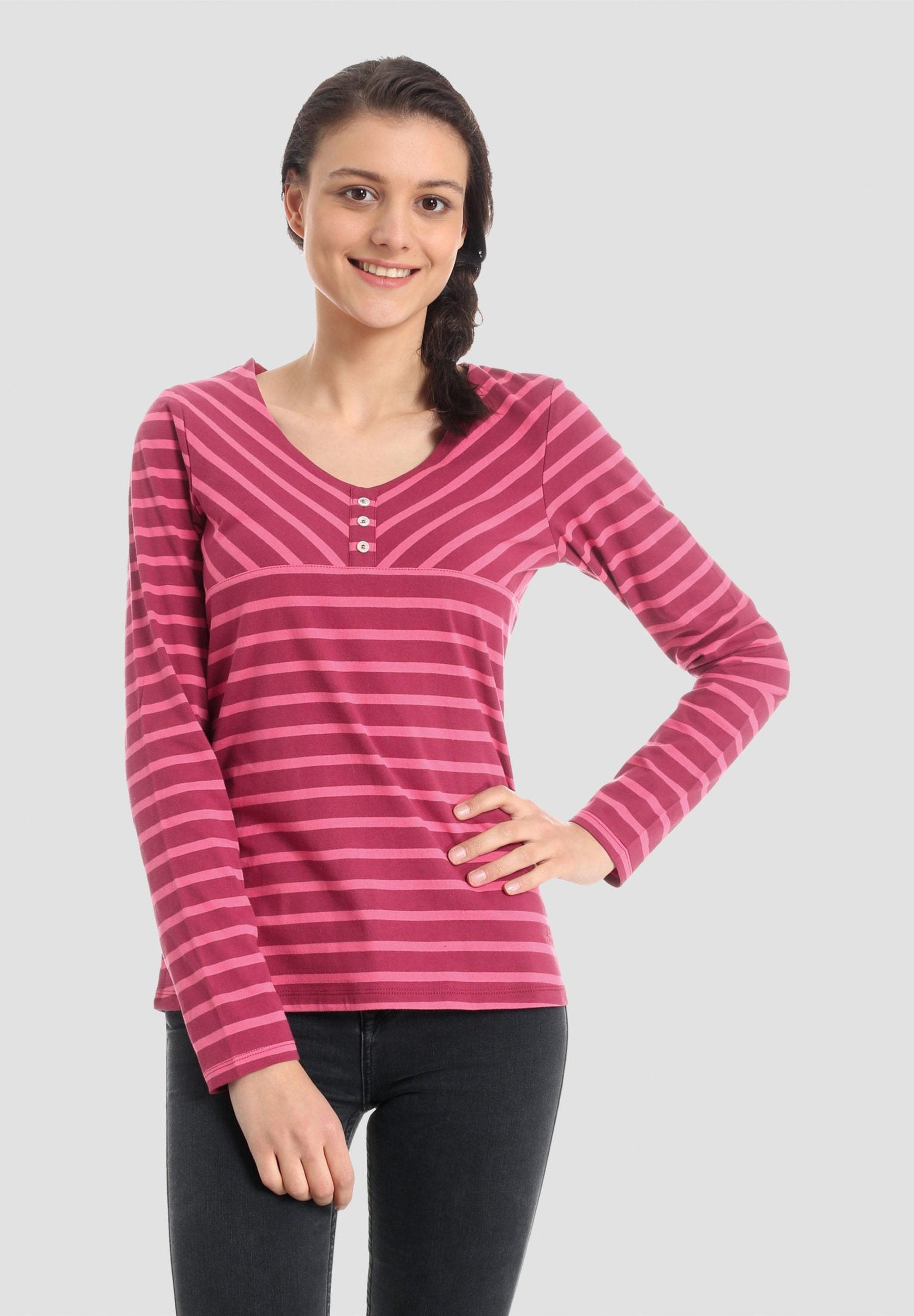 Ringel Langarmshirt aus Bio-Baumwolle