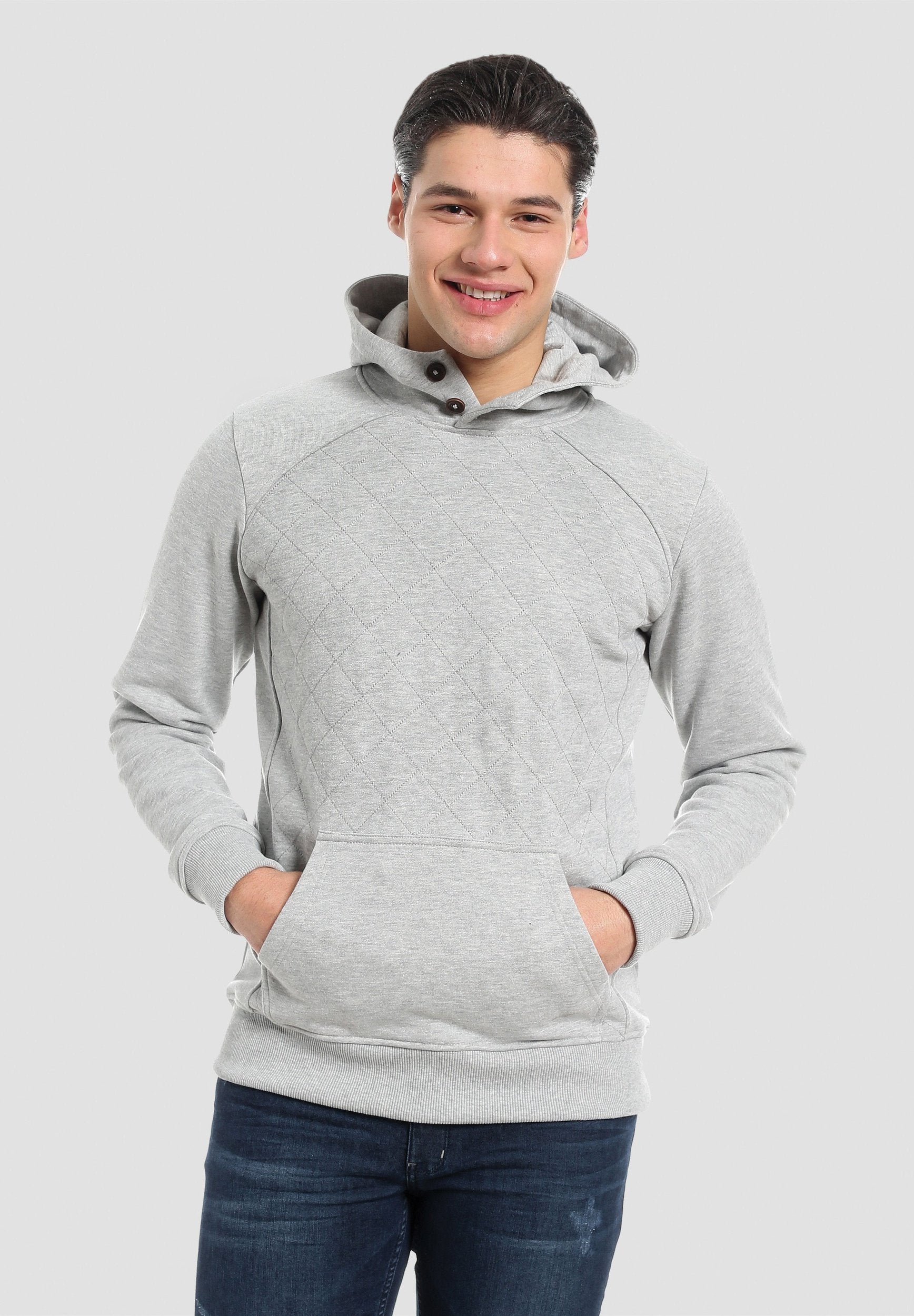 Herren Raglan Stepp Hoodie aus Bio-Baumwolle mit Kängurutasche