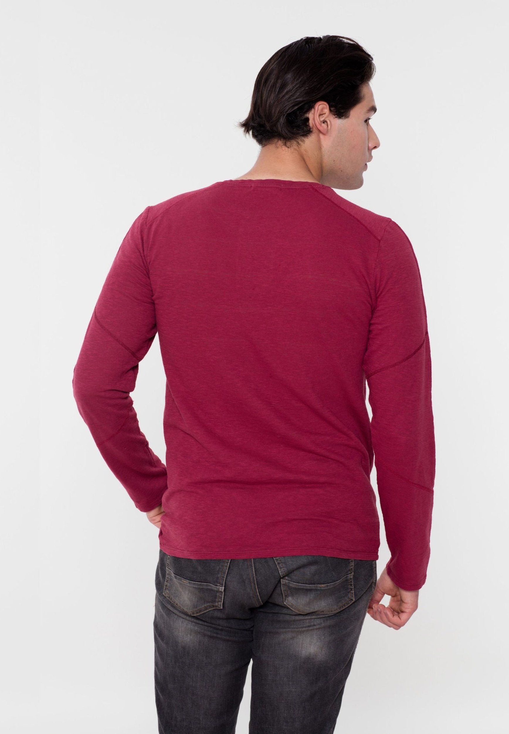 Langarm-Henleyshirt aus Bio-Baumwolle