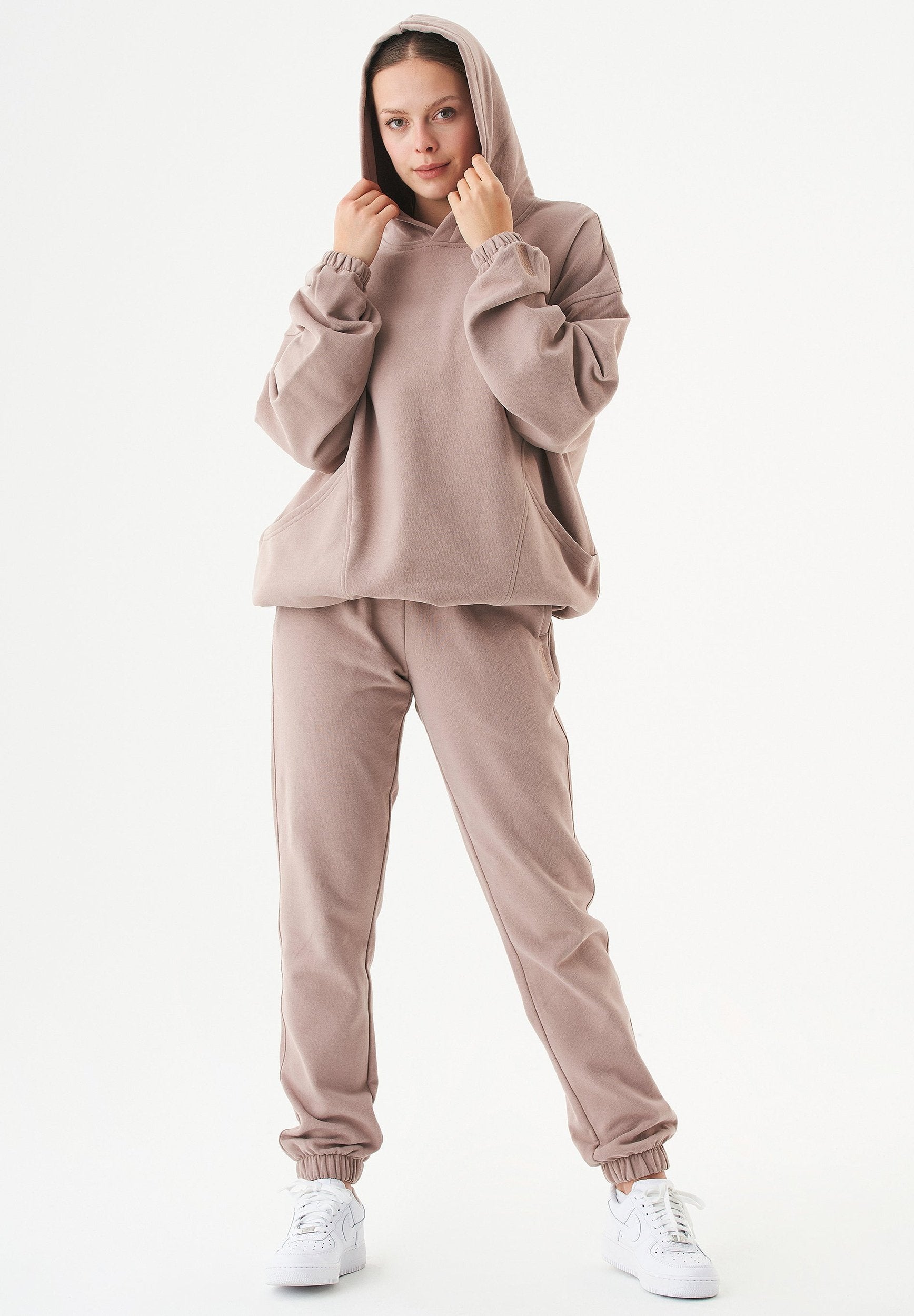 ESSENTIALS-HANDE- Soft Touch Oversize Hoodie aus Bio-Baumwolle