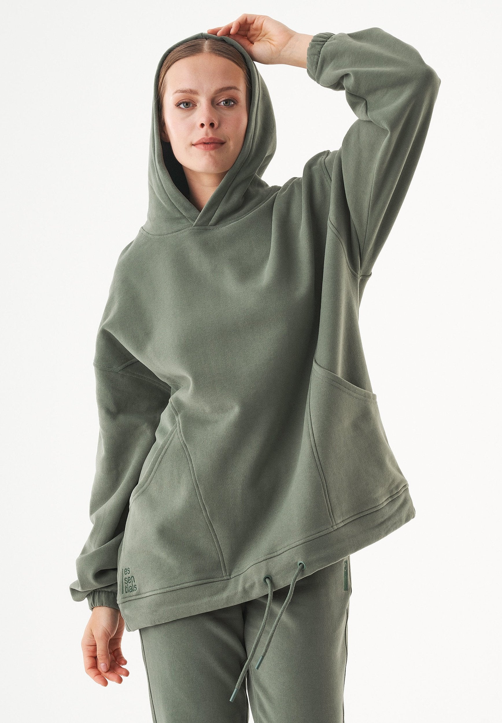 ESSENTIALS-HANDE- Soft Touch Oversize Hoodie aus Bio-Baumwolle