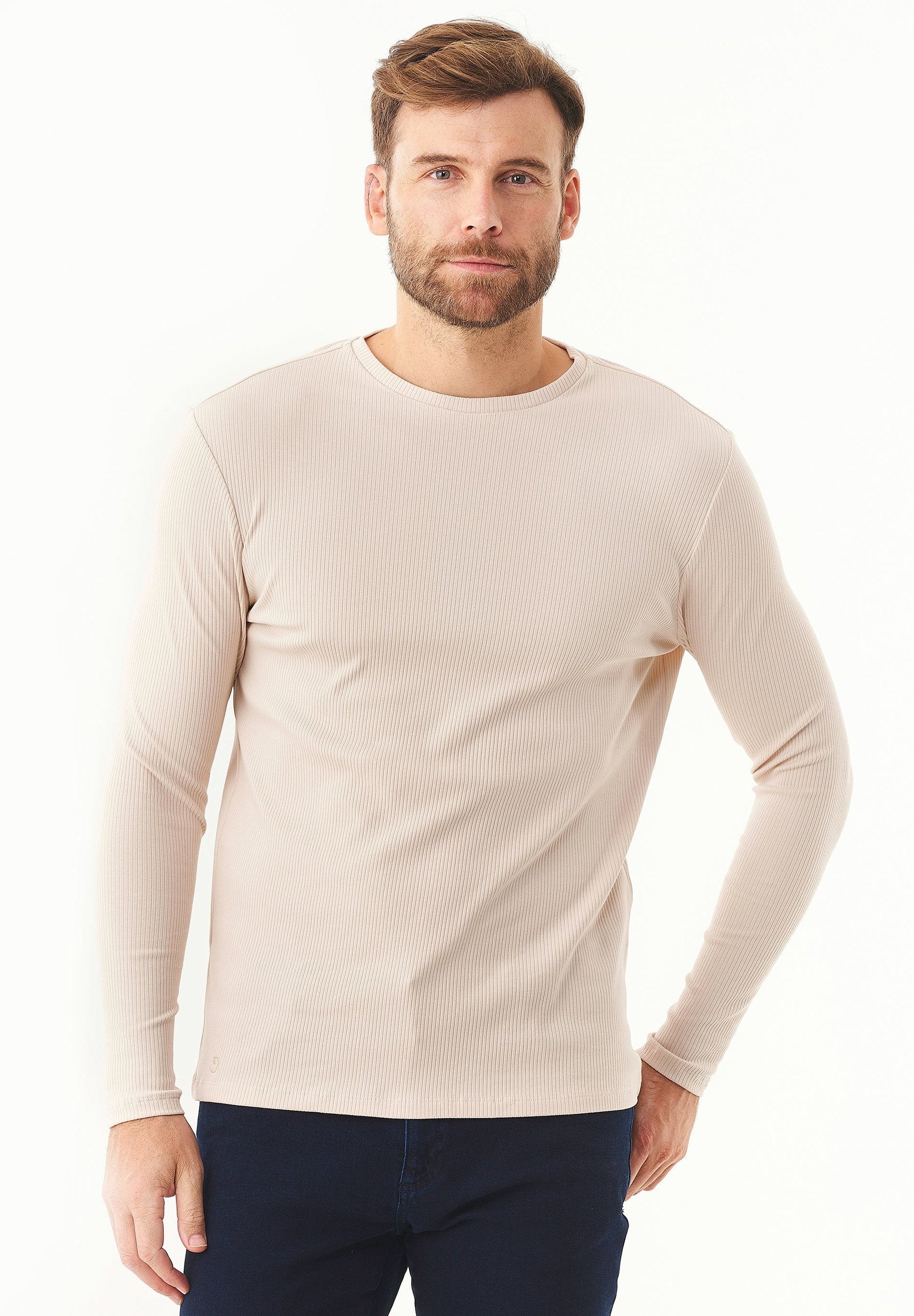 Geripptes Langarmshirt aus Bio-Baumwolle