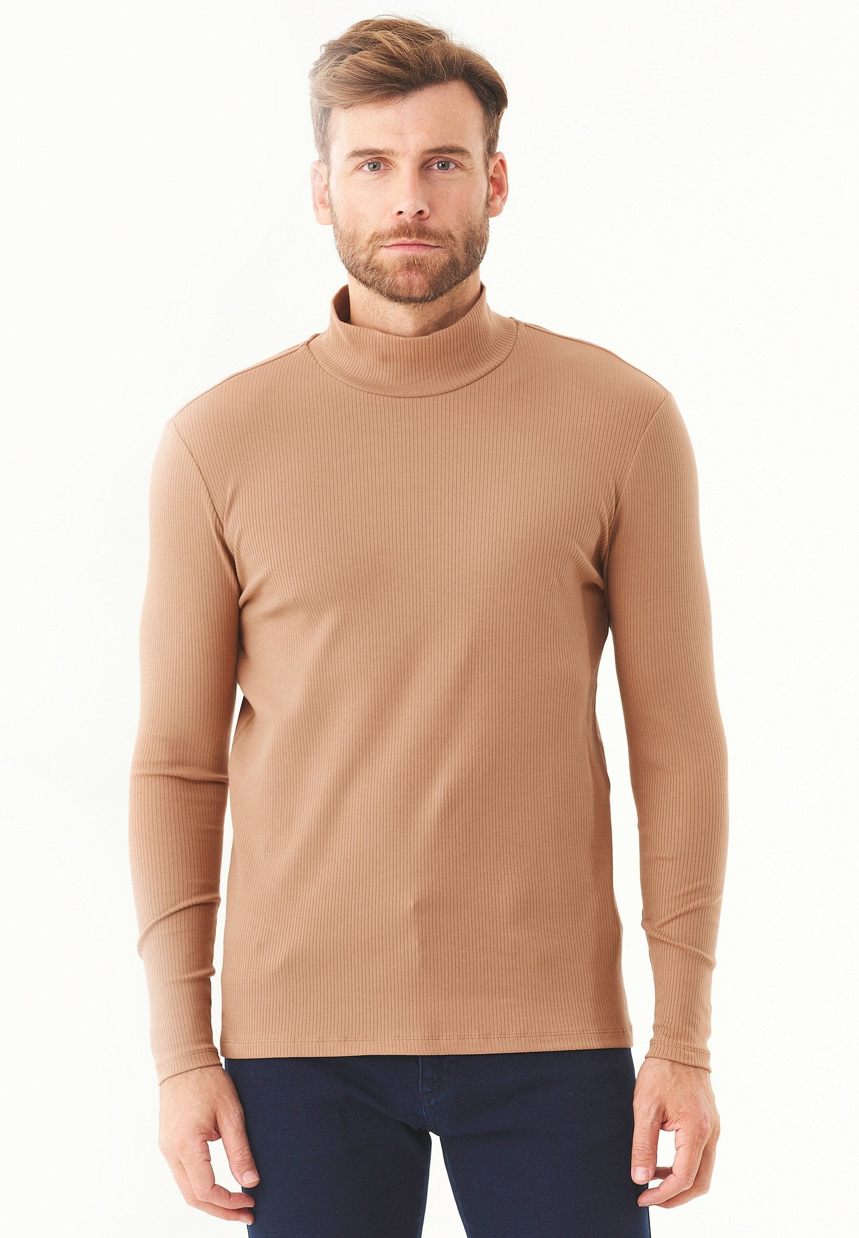 Living Crafts Rollkragen Langarmshirt Herren NIA Rollkragen-Shirt