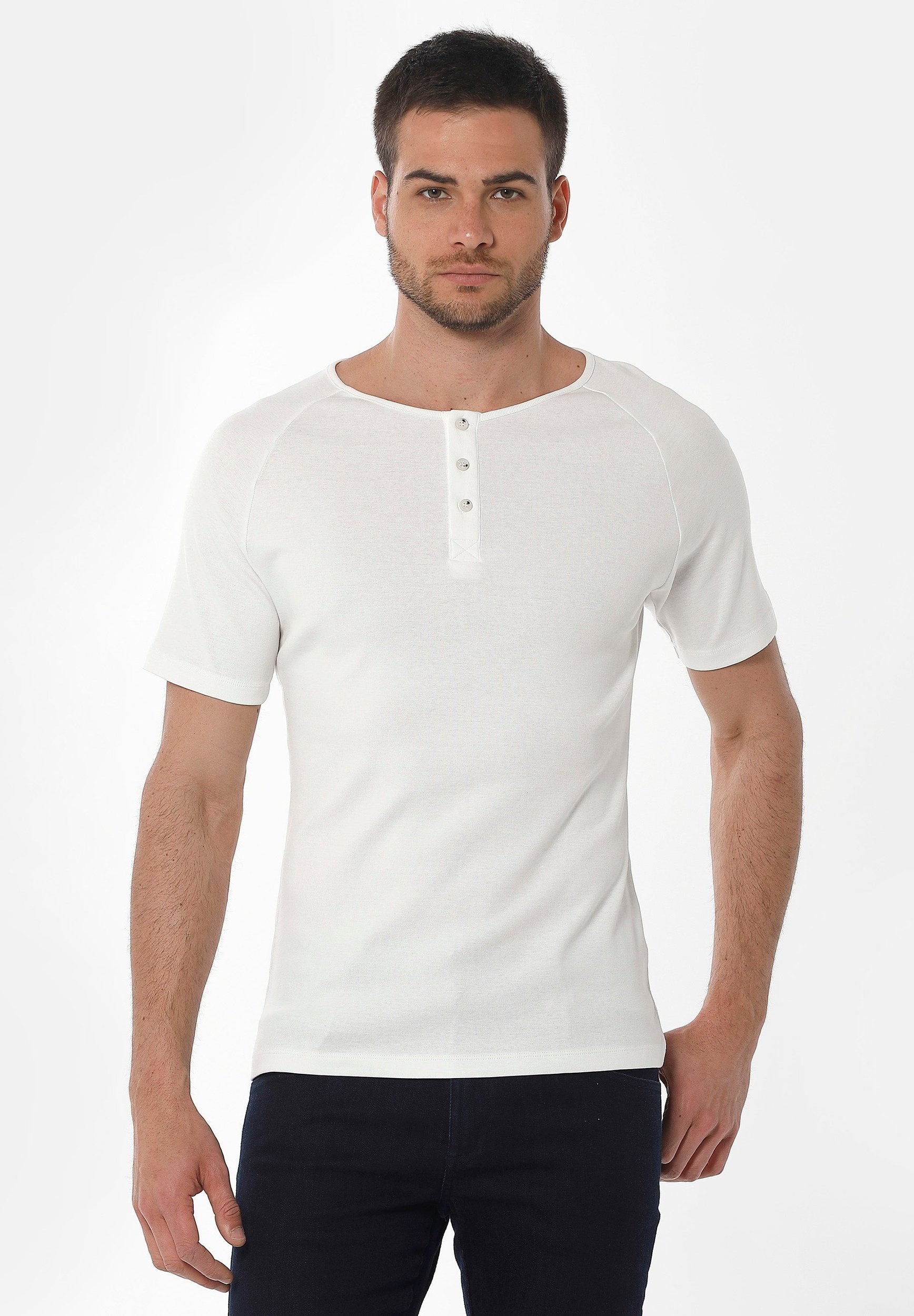 Henley-Shirt aus Bio-Baumwolle mit Raglanärmeln