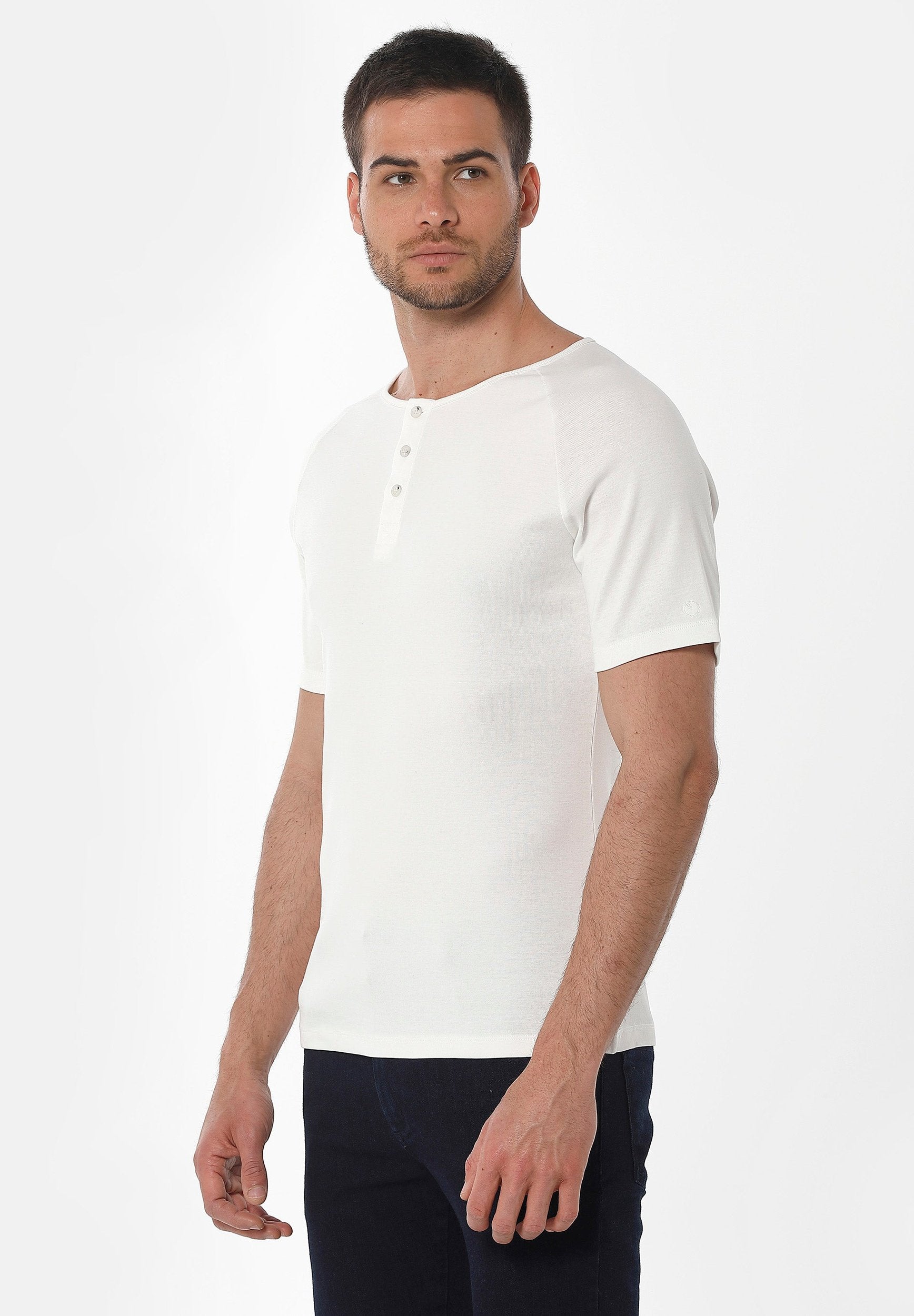 Henley-Shirt aus Bio-Baumwolle mit Raglanärmeln