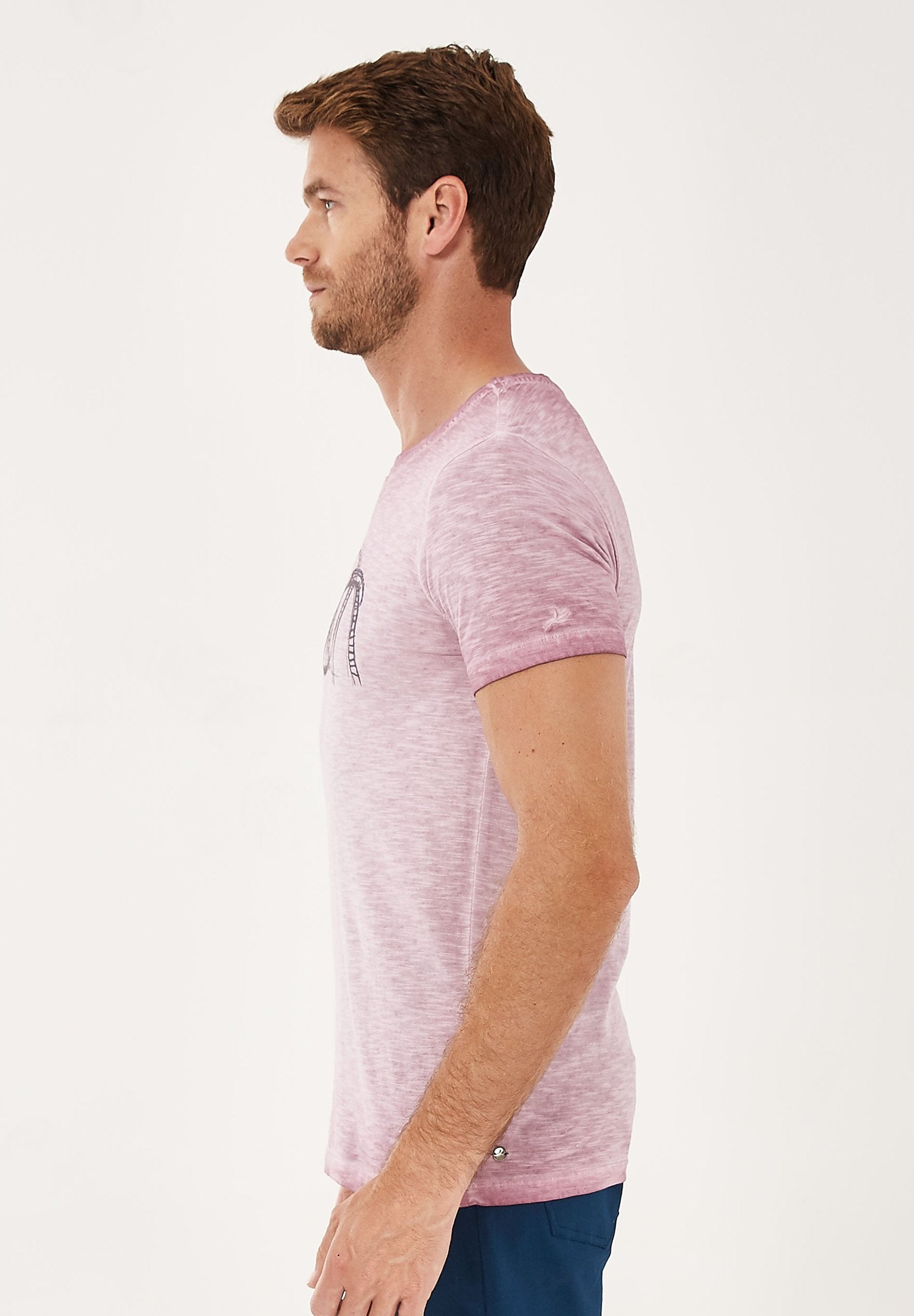 Garment Dyed T-Shirt aus Bio-Baumwolle mit Print