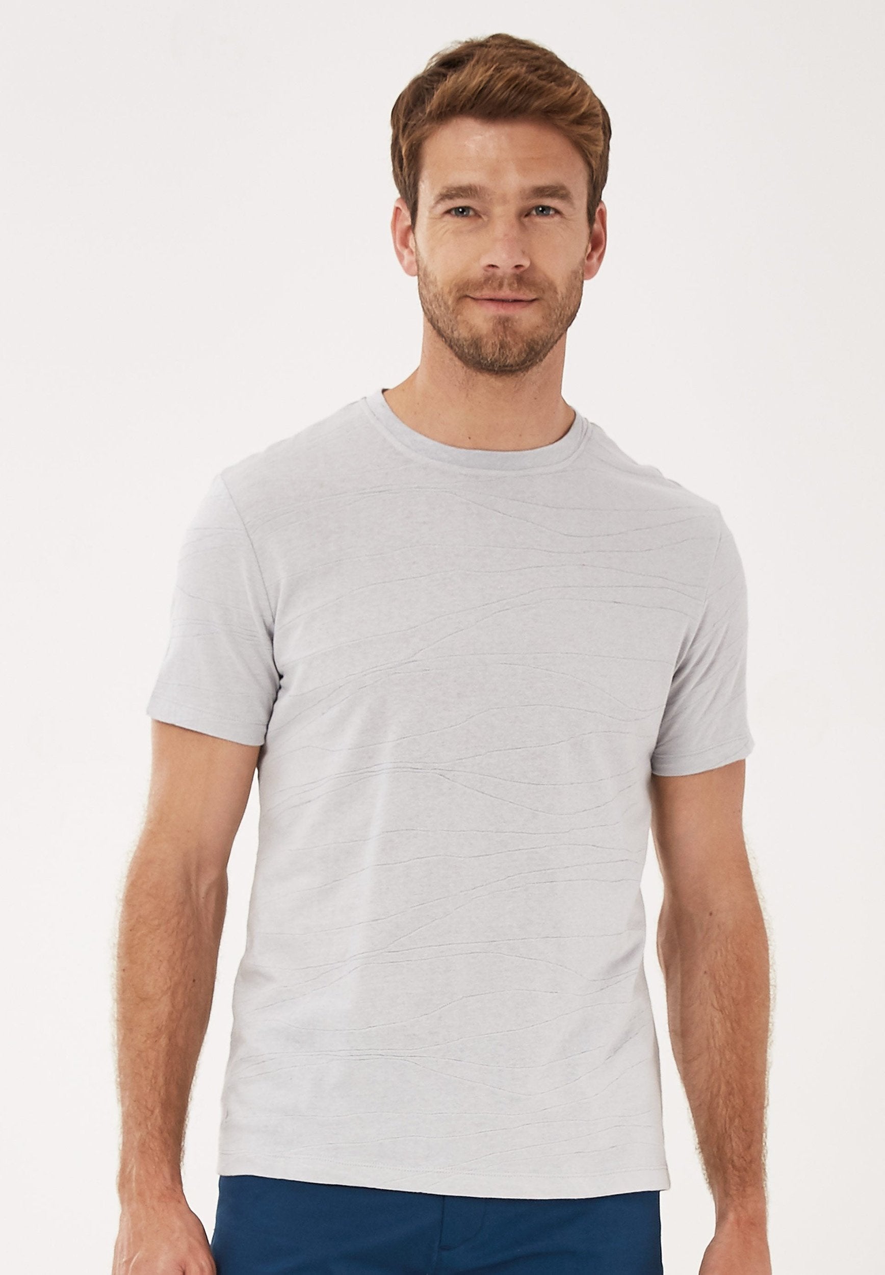 T-Shirt aus Bio-Baumwolle in Jacquard-Struktur