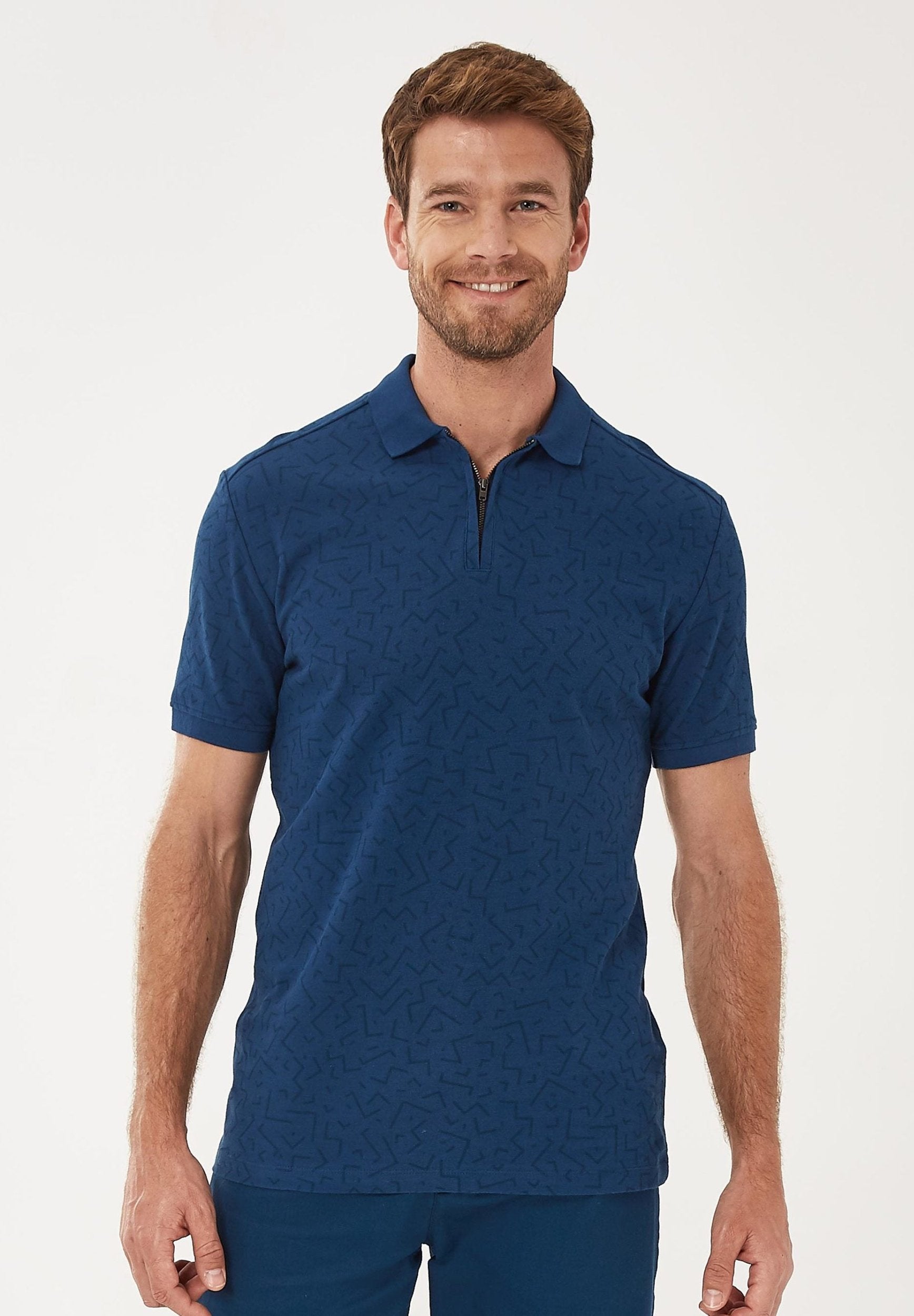 Poloshirt aus Bio-Baumwolle mit Reißverschluss | Nachhaltige Herrenmode