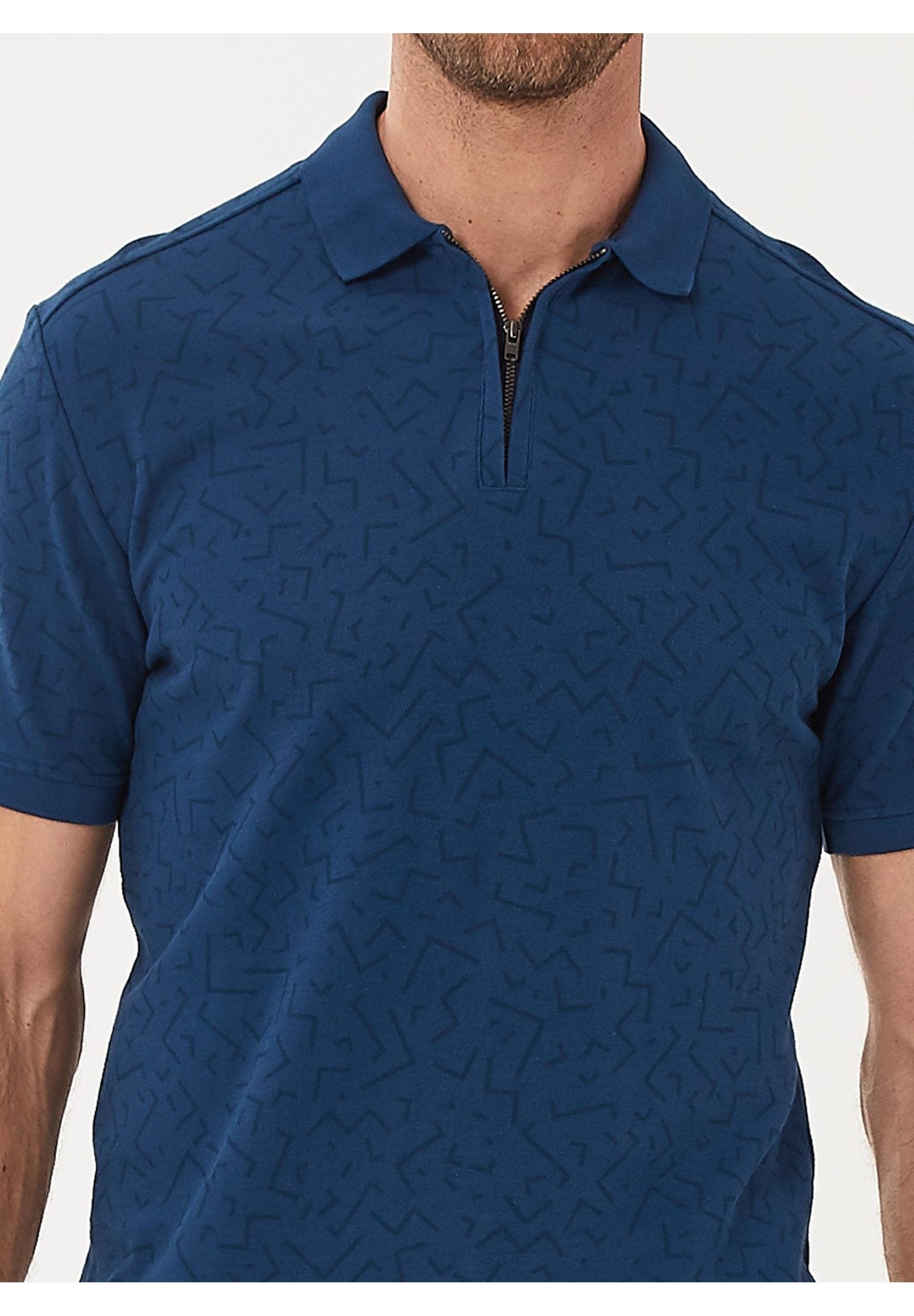 Poloshirt aus Bio-Baumwolle mit Reißverschluss