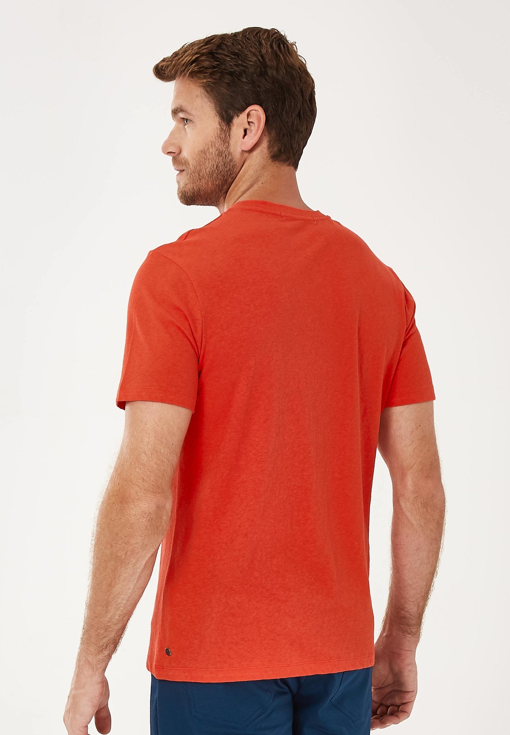 T-Shirt aus Bio-Baumwolle mit Leinen