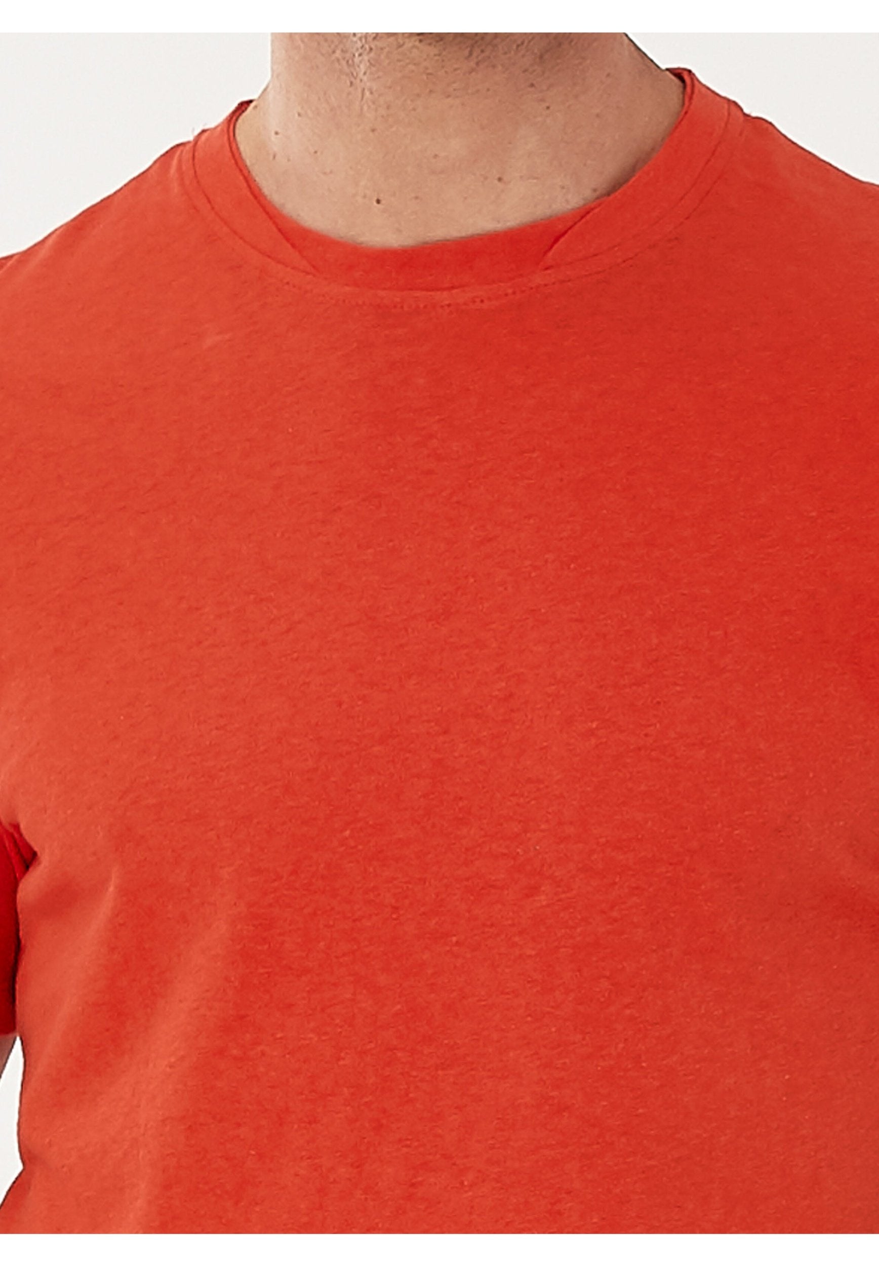 T-Shirt aus Bio-Baumwolle mit Leinen