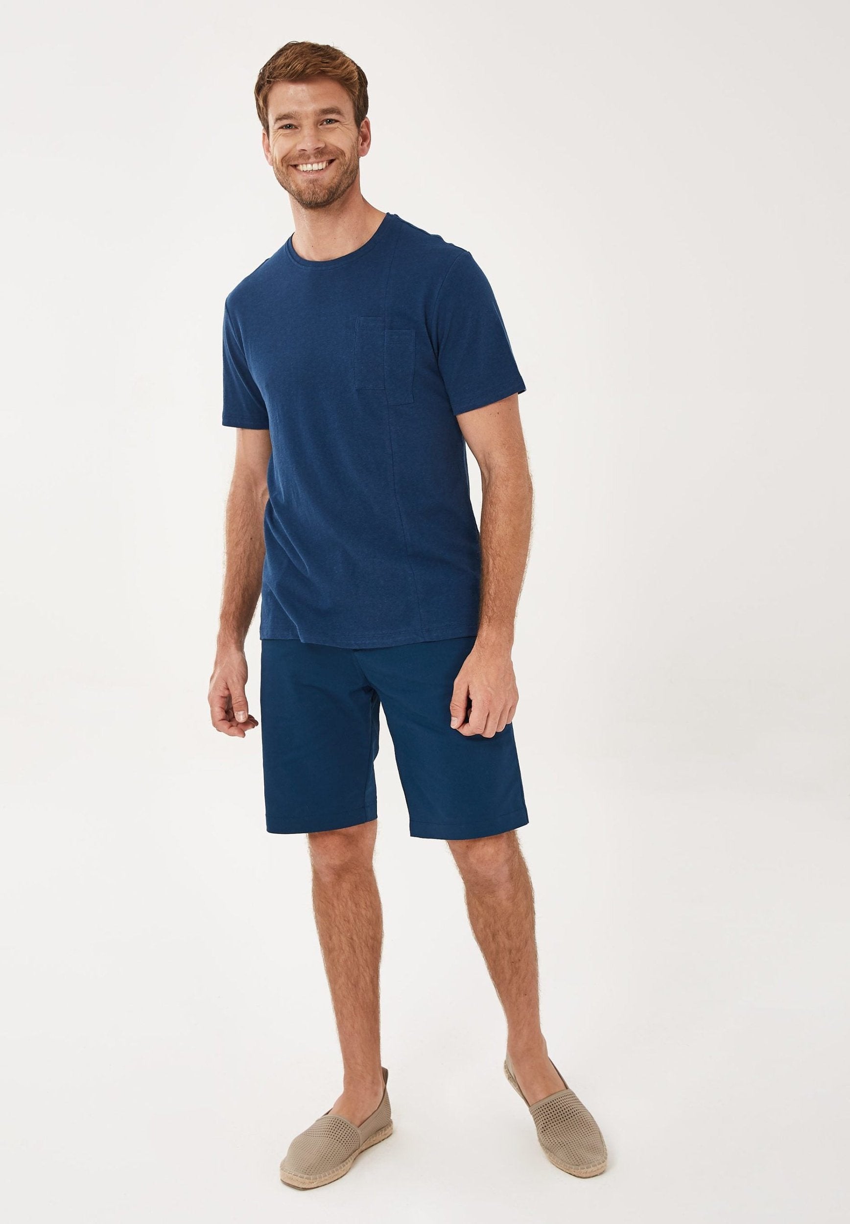 T-Shirt aus Bio-Baumwolle mit Leinen