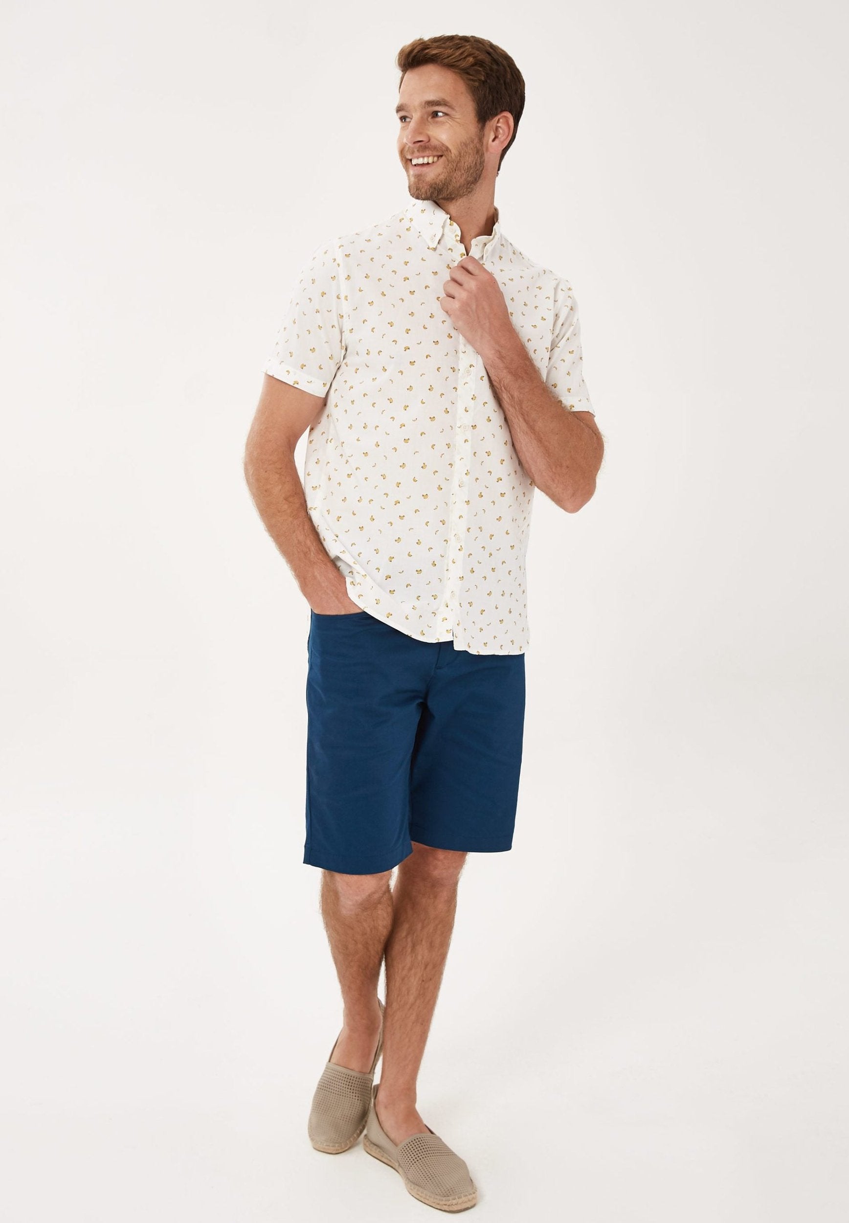 Kurzarm-Hemd aus Bio-Baumwolle mit Allover-Print