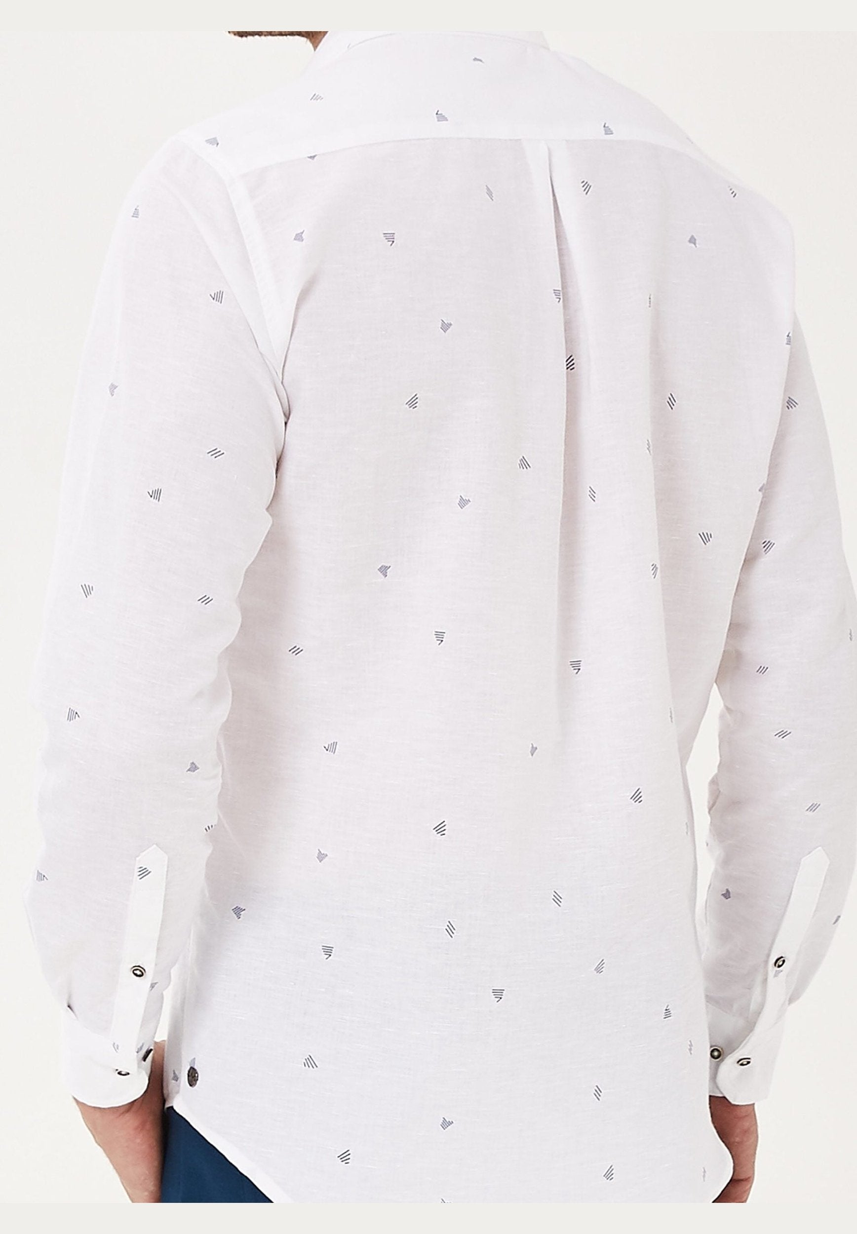 Langarm-Hemd aus Leinen mit Bio-Baumwolle