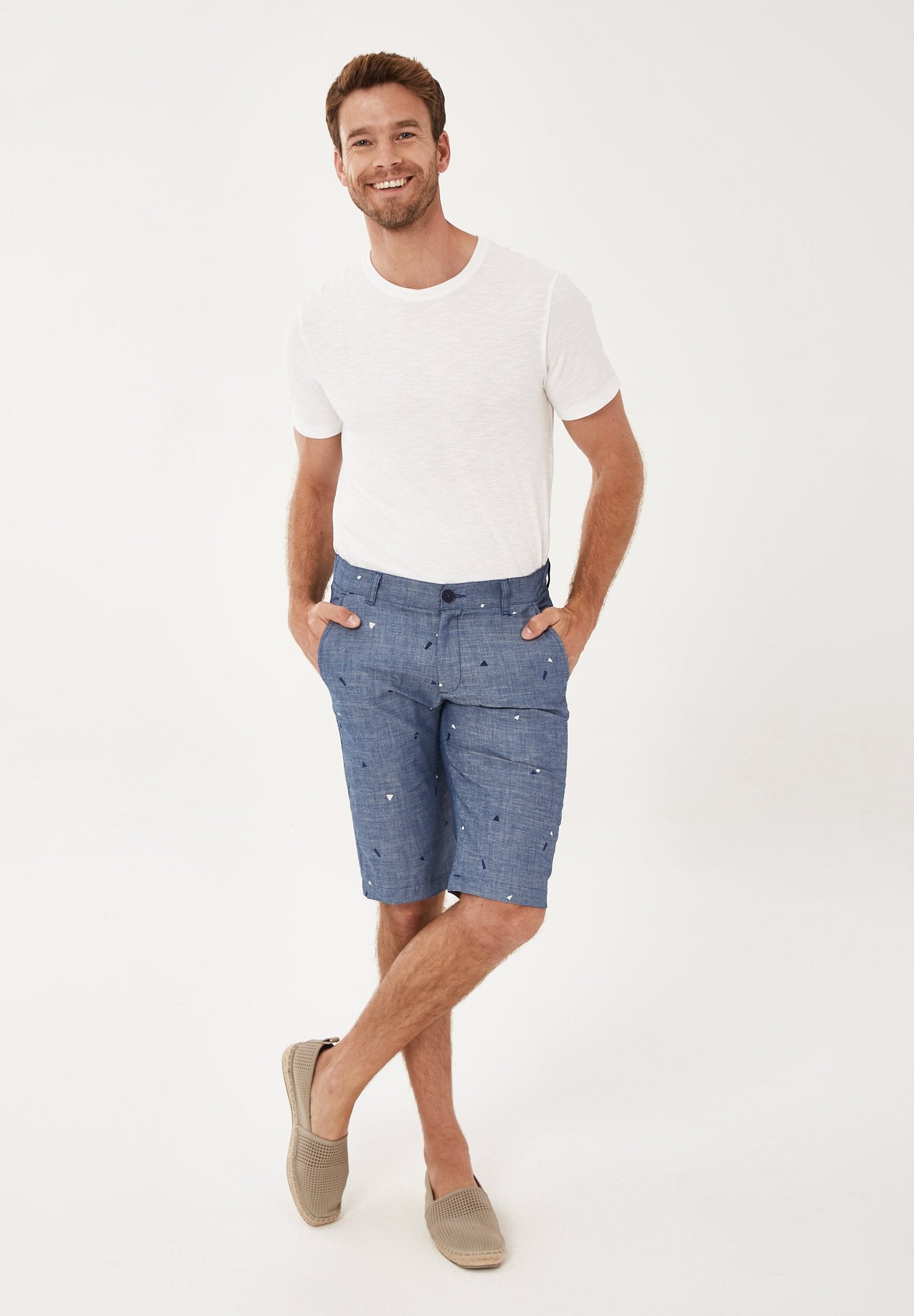 Shorts aus Bio-Baumwolle in Denim-Optik