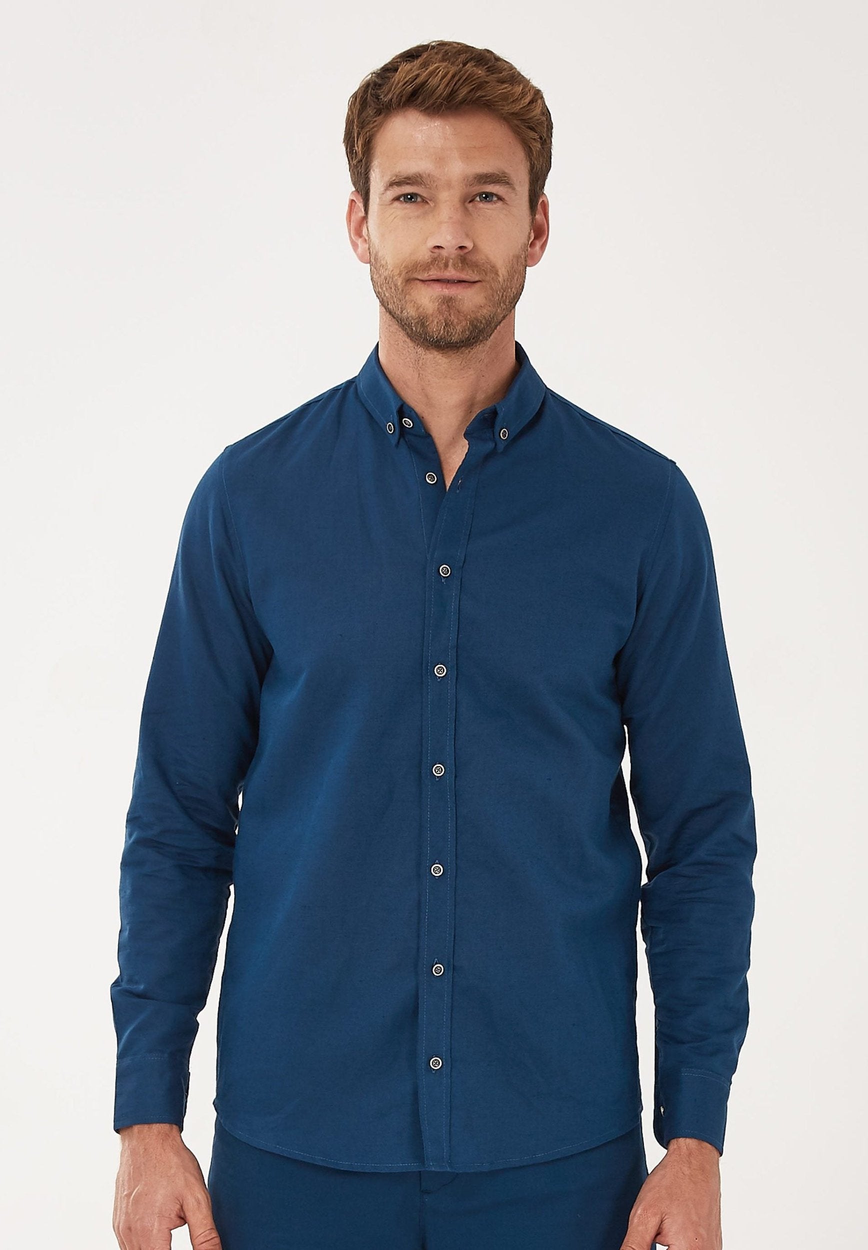 Langarm-Hemd aus Leinen mit Bio-Baumwolle | Nachhaltige Herrenmode