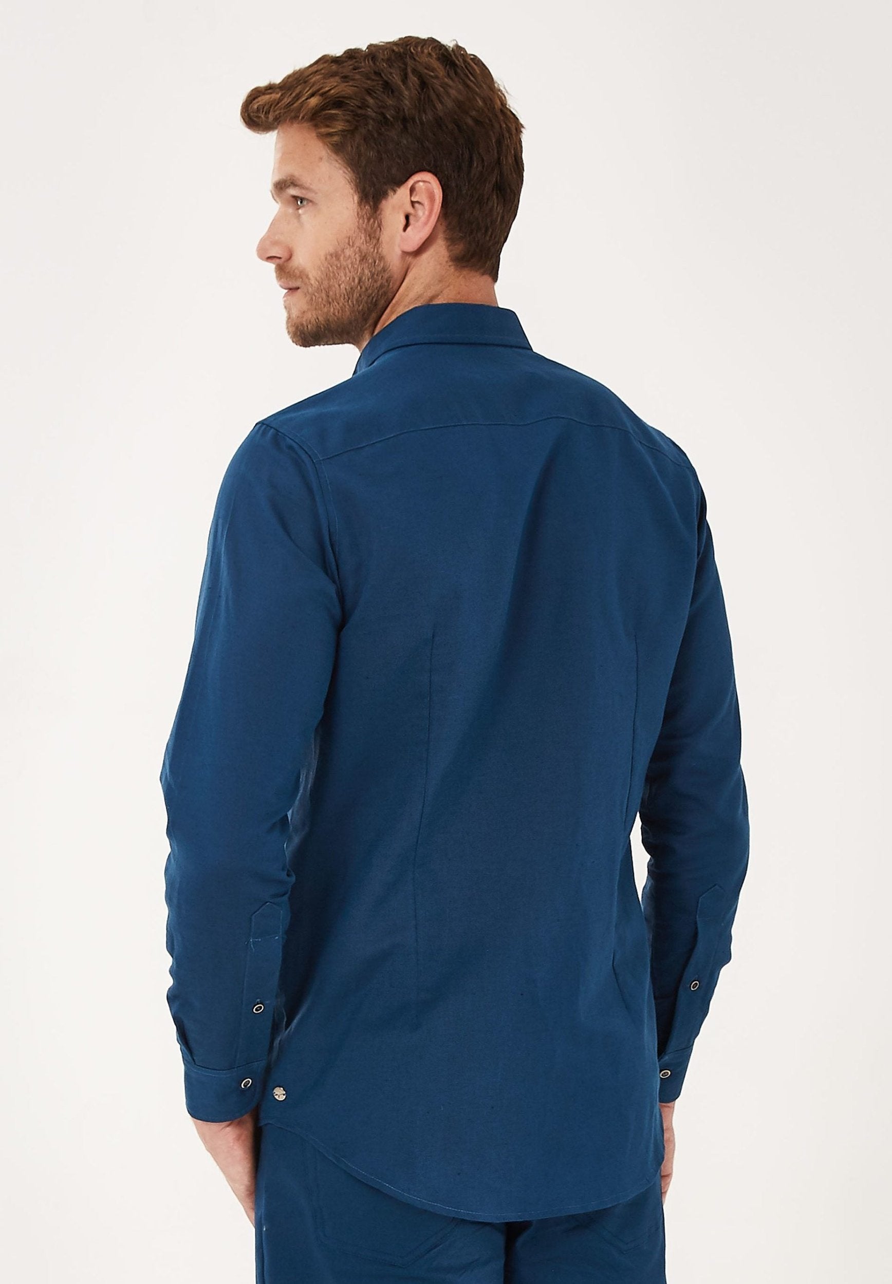 Langarm-Hemd aus Leinen mit Bio-Baumwolle