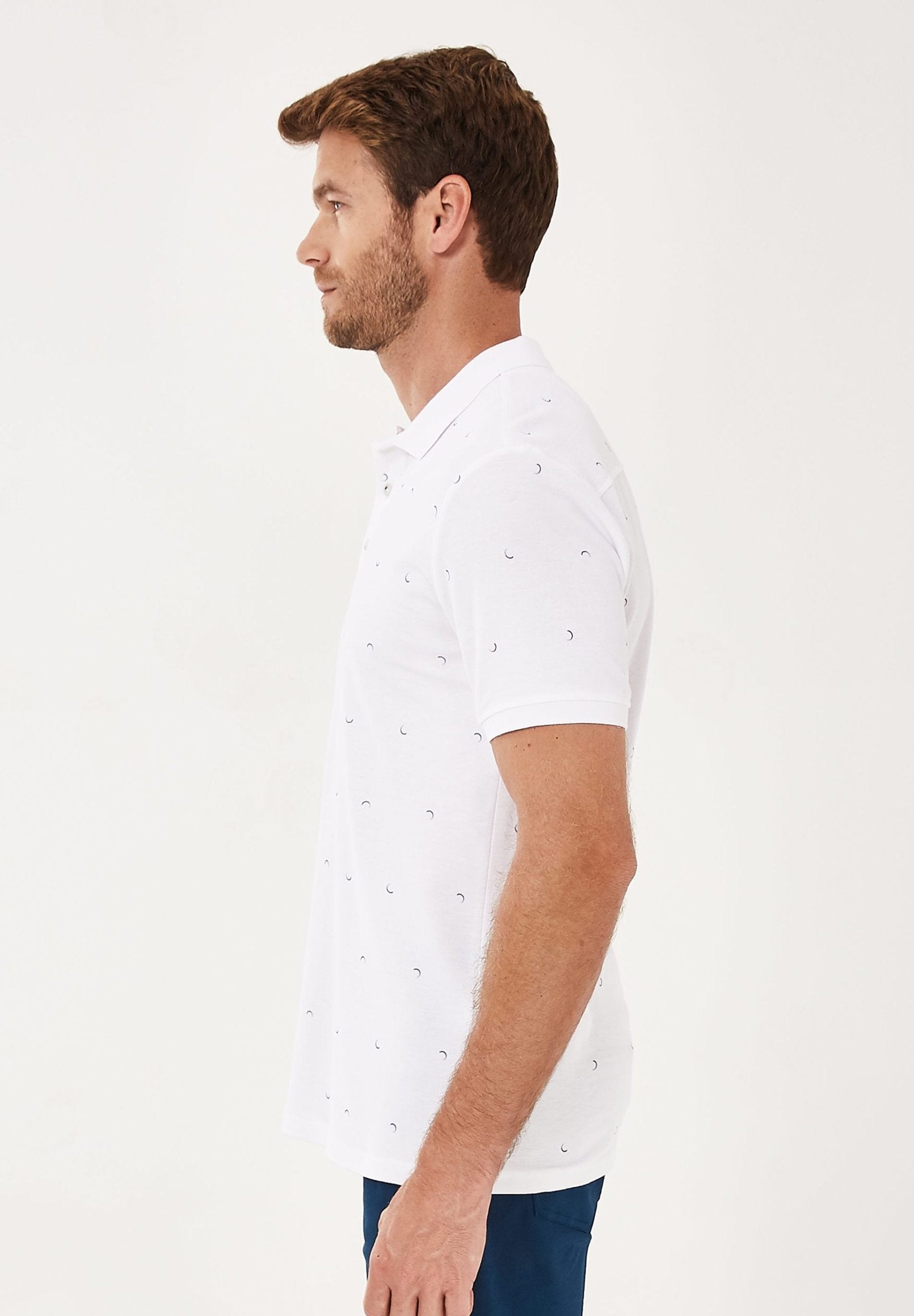 Poloshirt aus Bio-Baumwolle mit Allover-Print