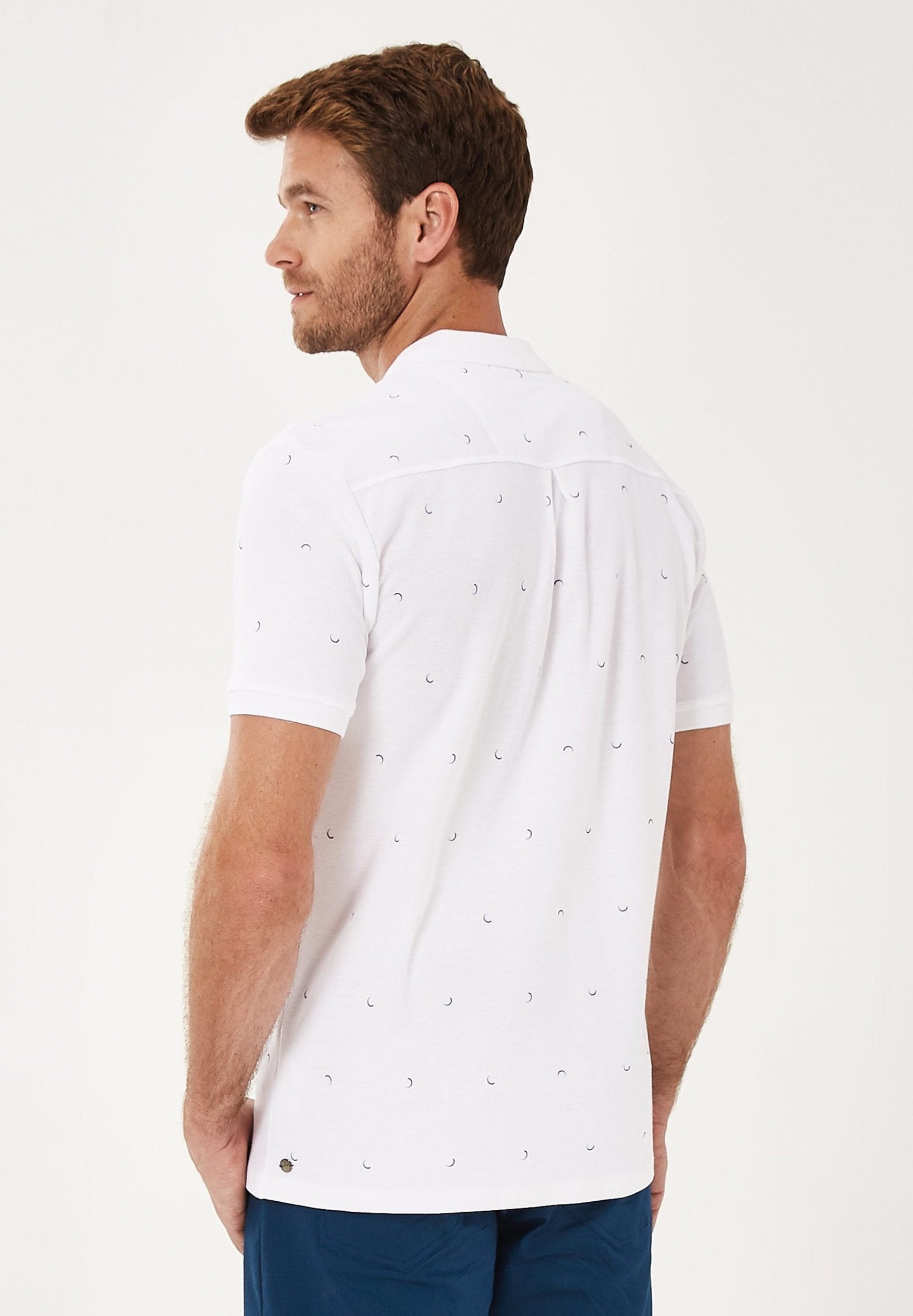 Poloshirt aus Bio-Baumwolle mit Allover-Print