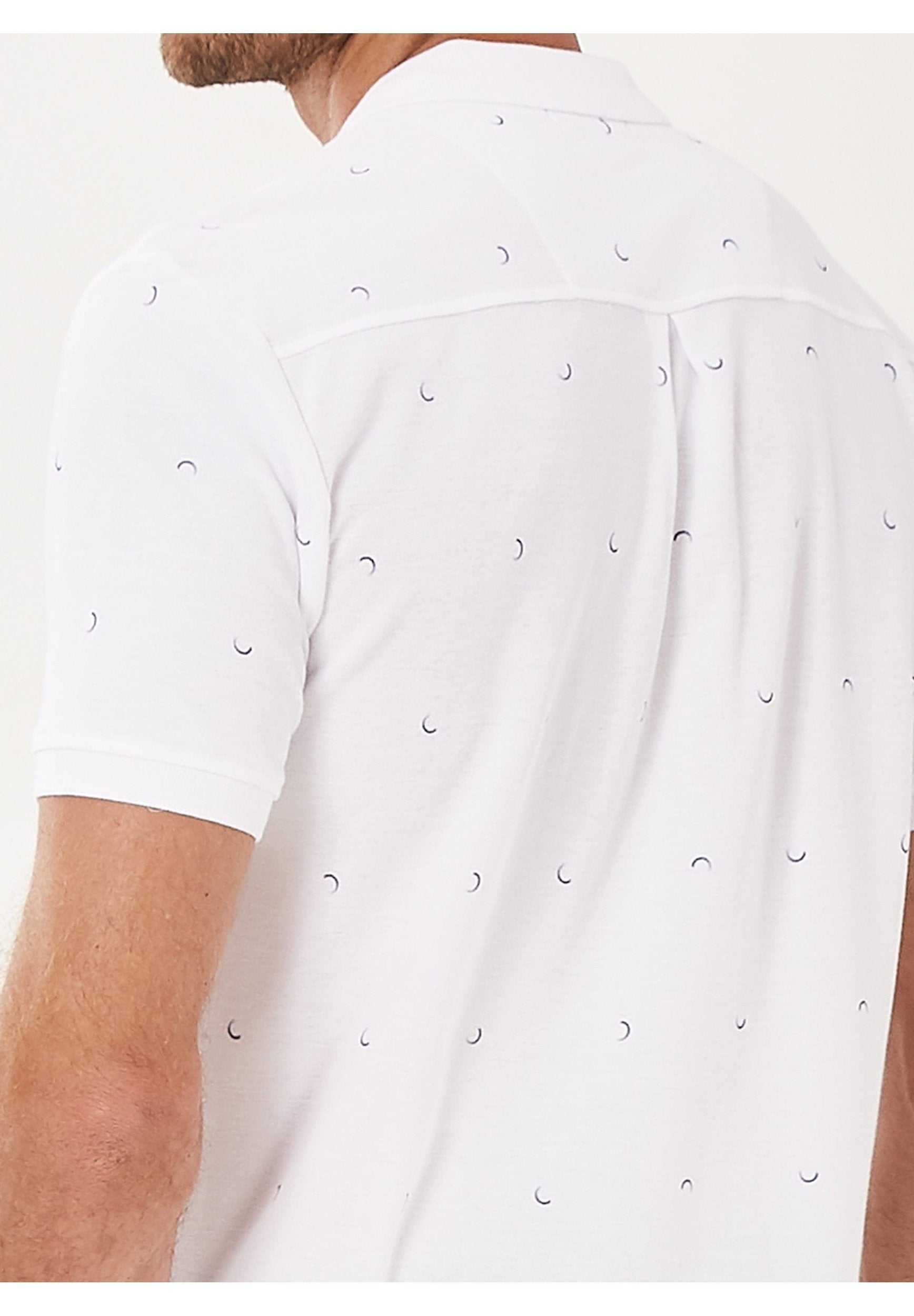 Poloshirt aus Bio-Baumwolle mit Allover-Print