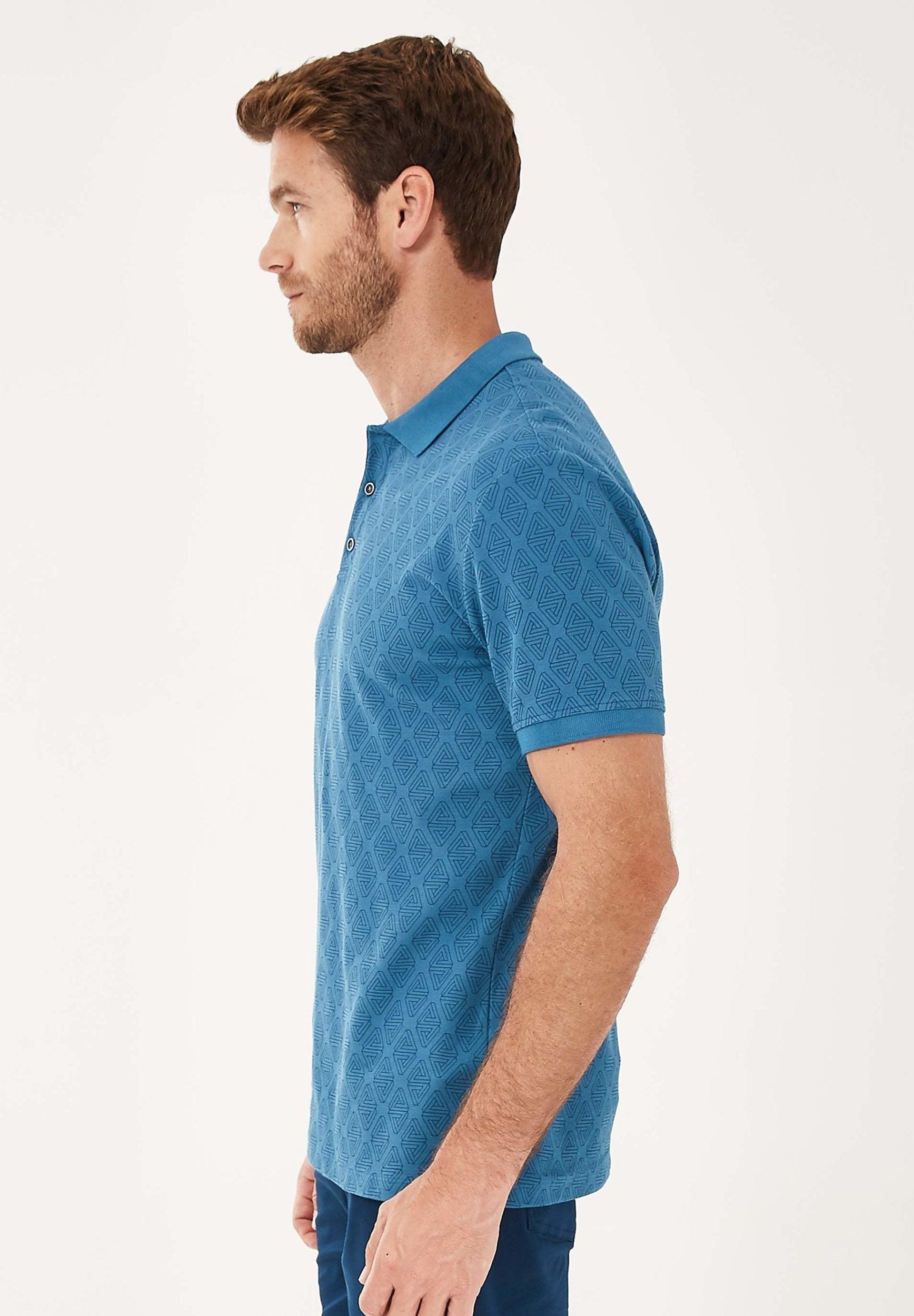 Poloshirt aus Bio-Baumwolle mit Allover-Print