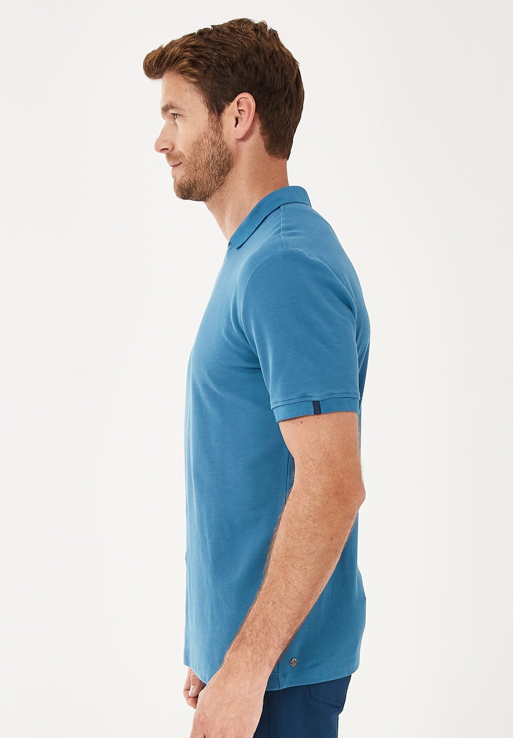 Poloshirt aus Bio-Baumwolle mit V-Ausschnitt