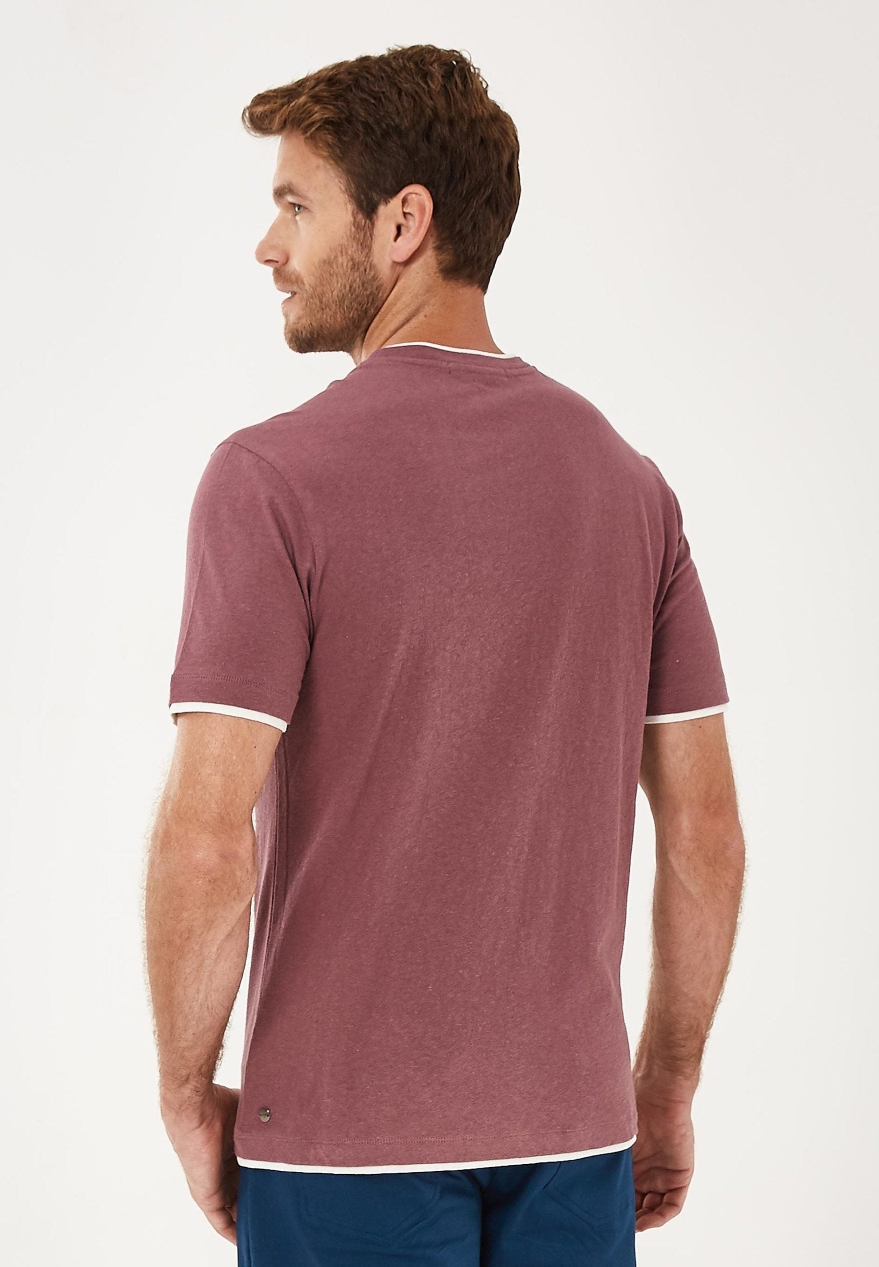 T-Shirt aus Bio-Baumwolle mit Leinen