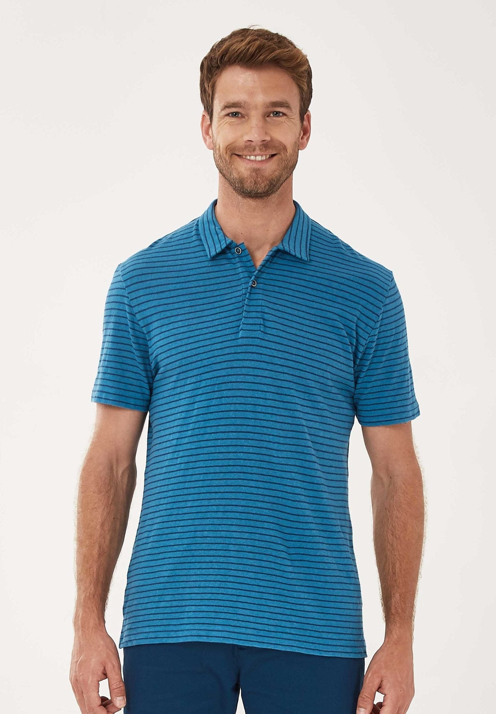 Gestreiftes Poloshirt aus Leinengemisch | Nachhaltige Herrenmode