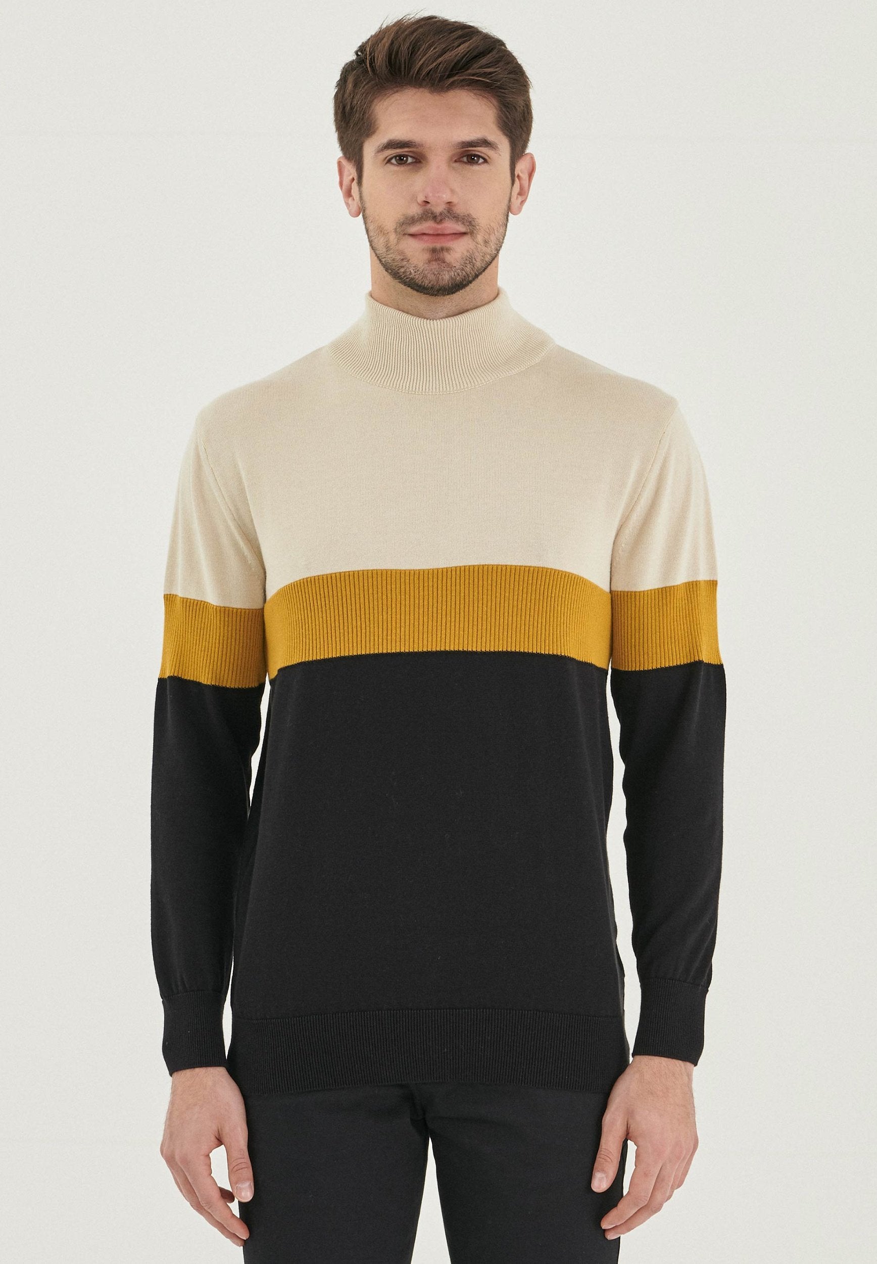 Stehkragenpullover aus Bio-Baumwolle