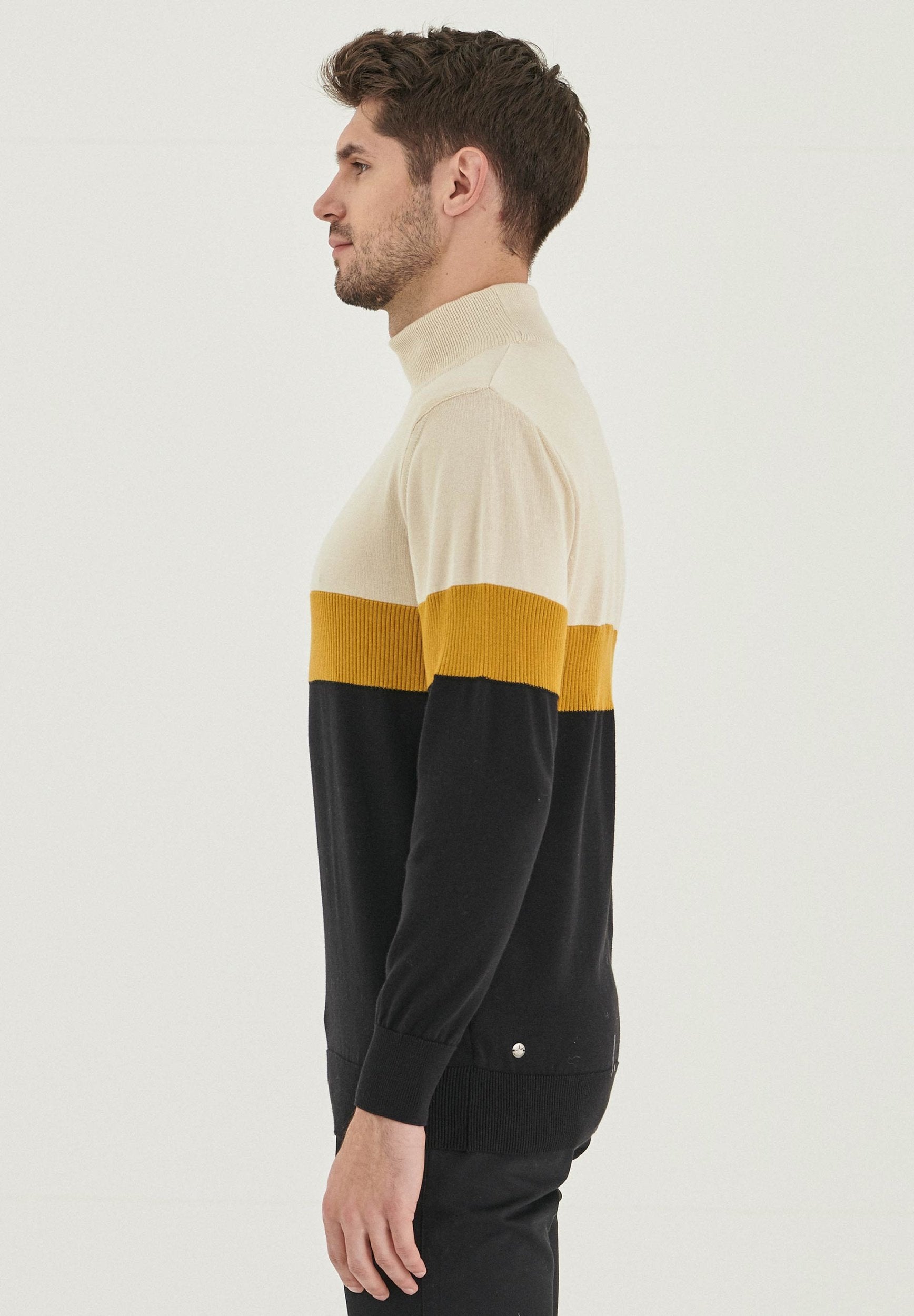 Stehkragenpullover aus Bio-Baumwolle
