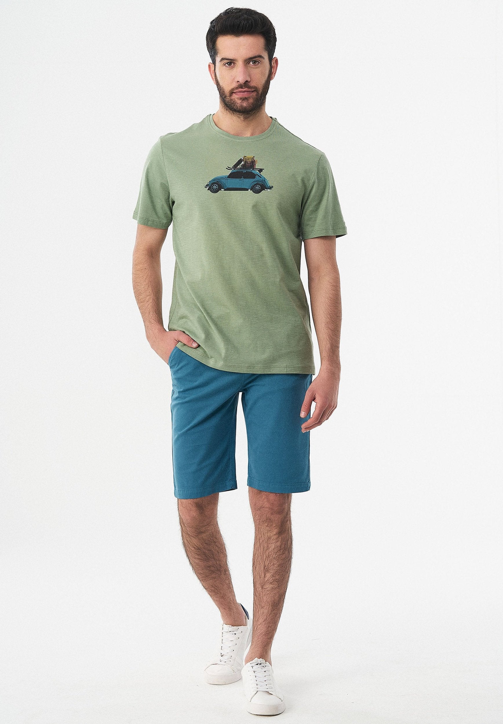 T-Shirt aus Bio-Baumwolle mit der Wagen-Print
