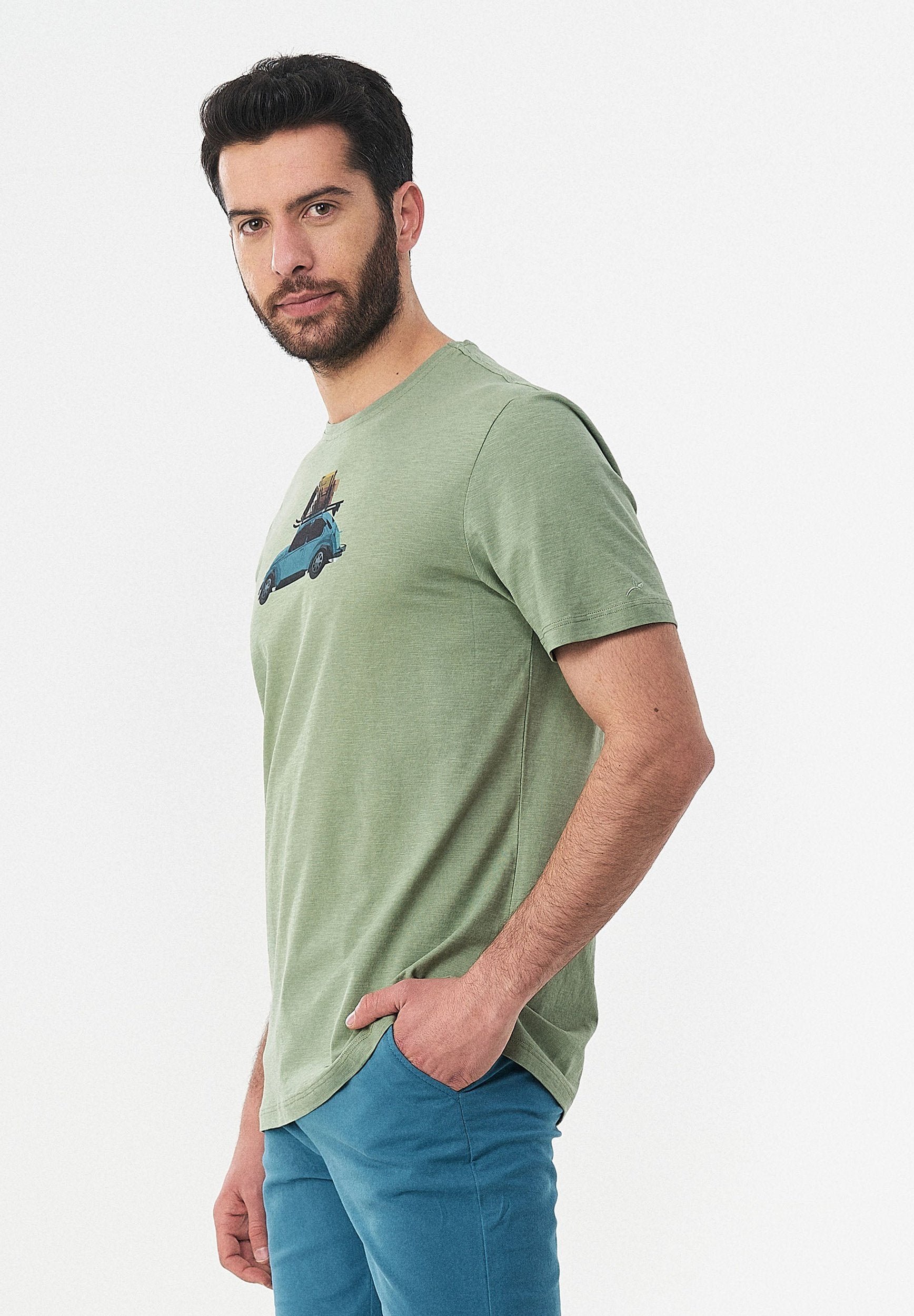 T-Shirt aus Bio-Baumwolle mit der Wagen-Print