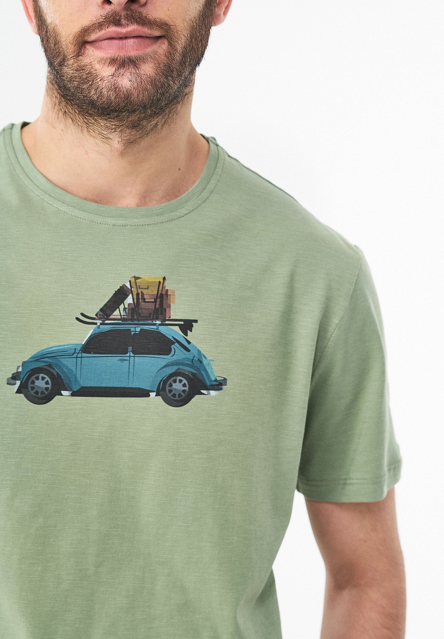 T-Shirt aus Bio-Baumwolle mit der Wagen-Print