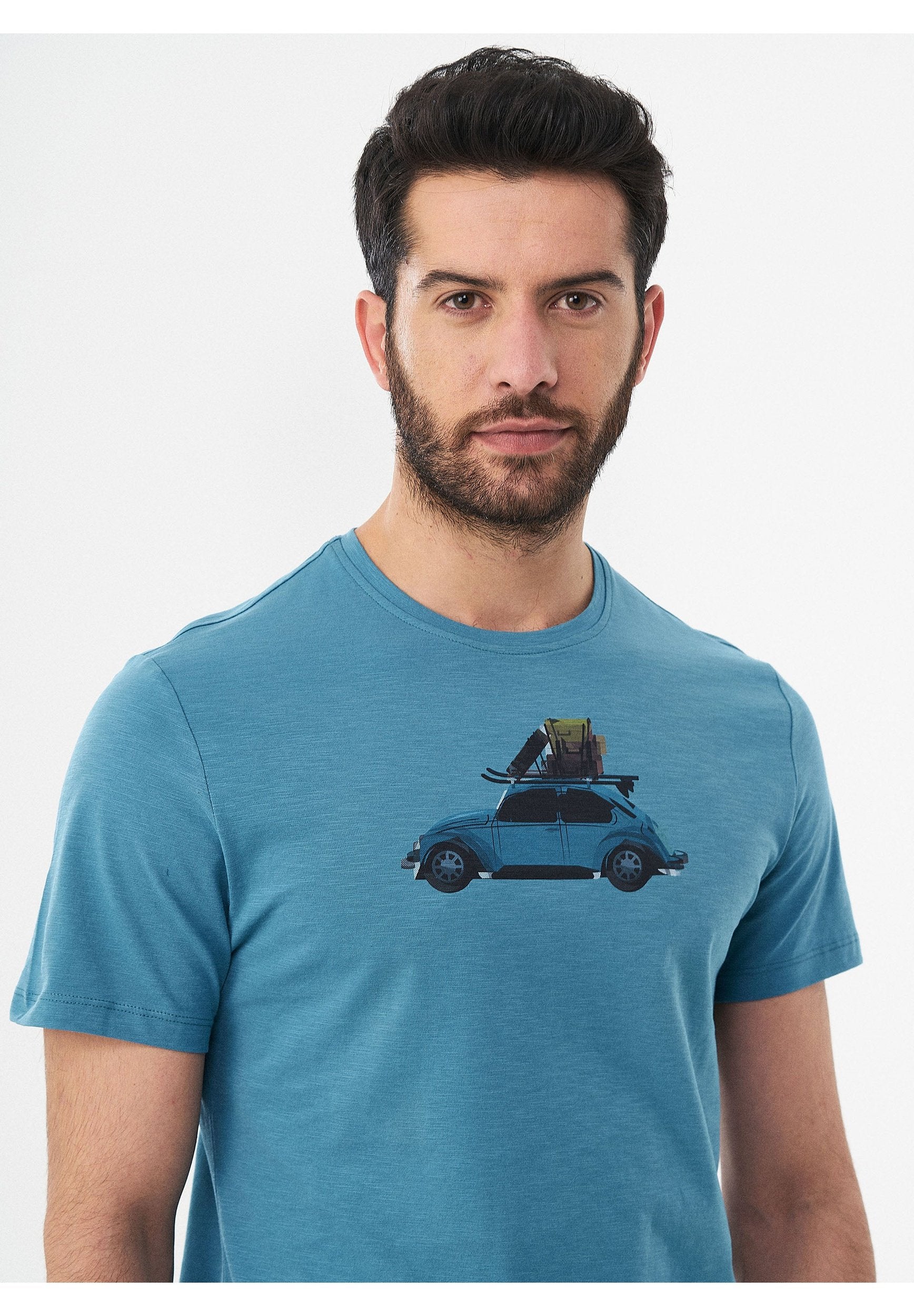 T-Shirt aus Bio-Baumwolle mit der Wagen-Print