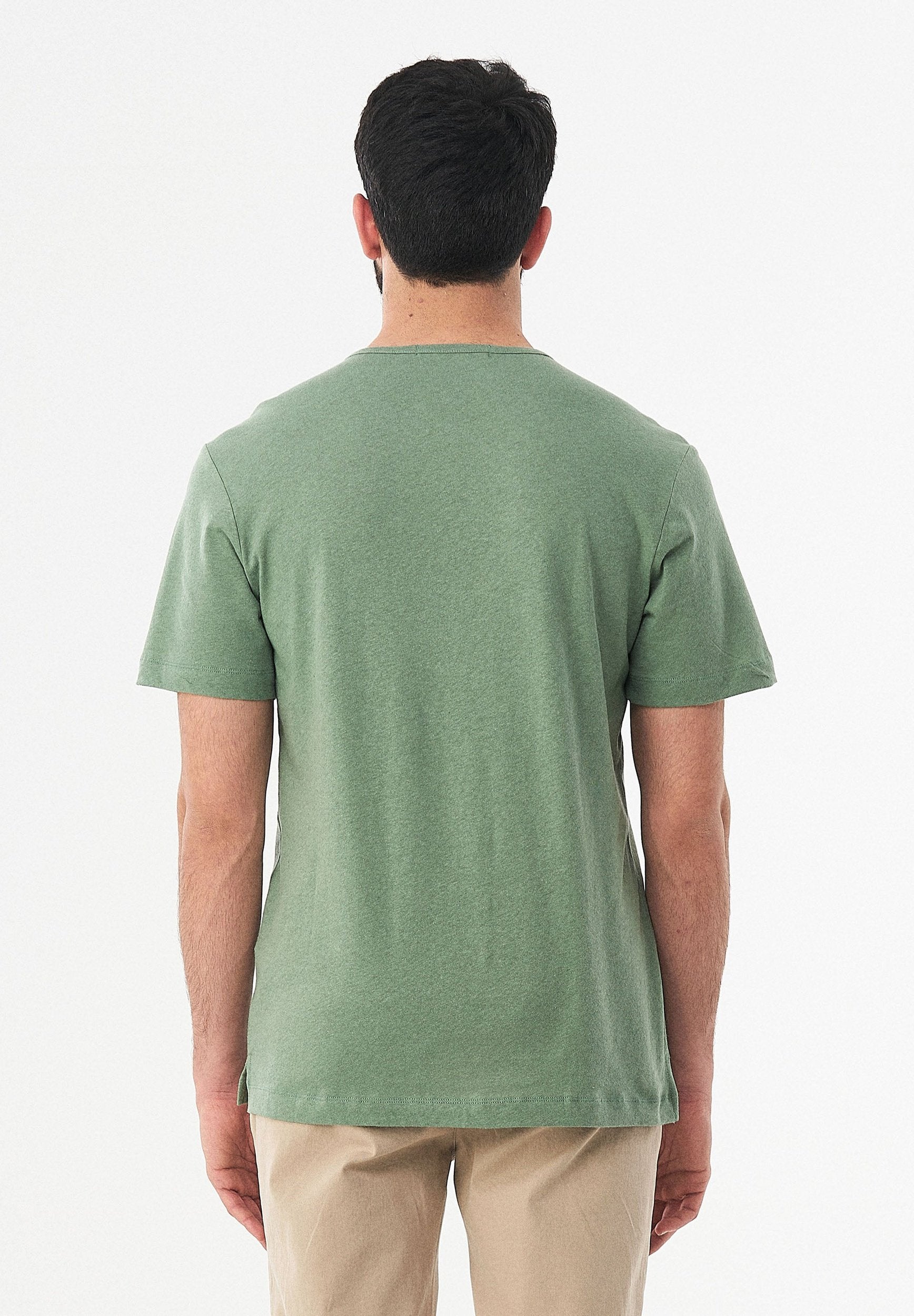 Henley-Shirt aus Bio-Baumwolle und Leinen