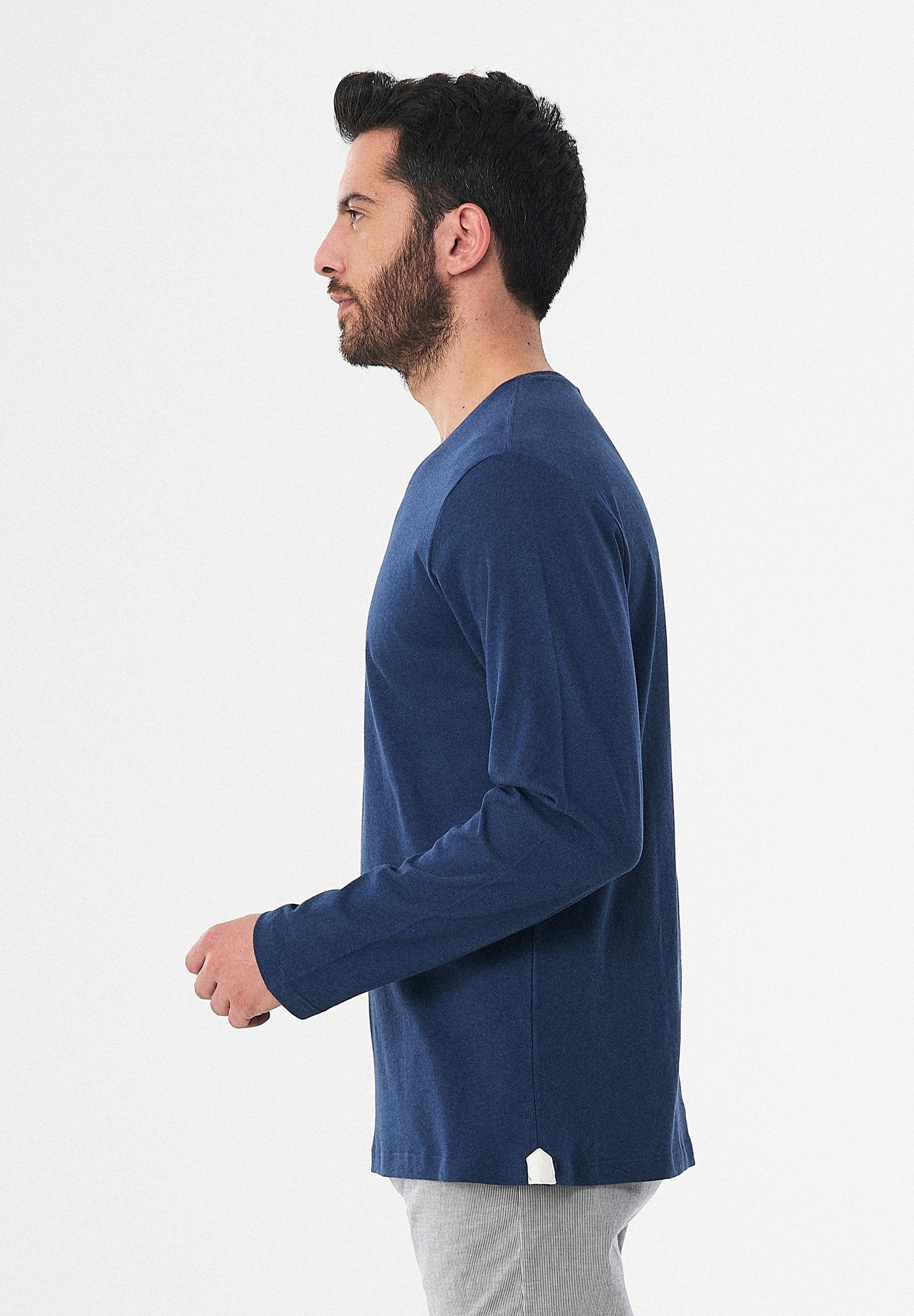 Langarmshirt aus Leinen und Bio-Baumwolle
