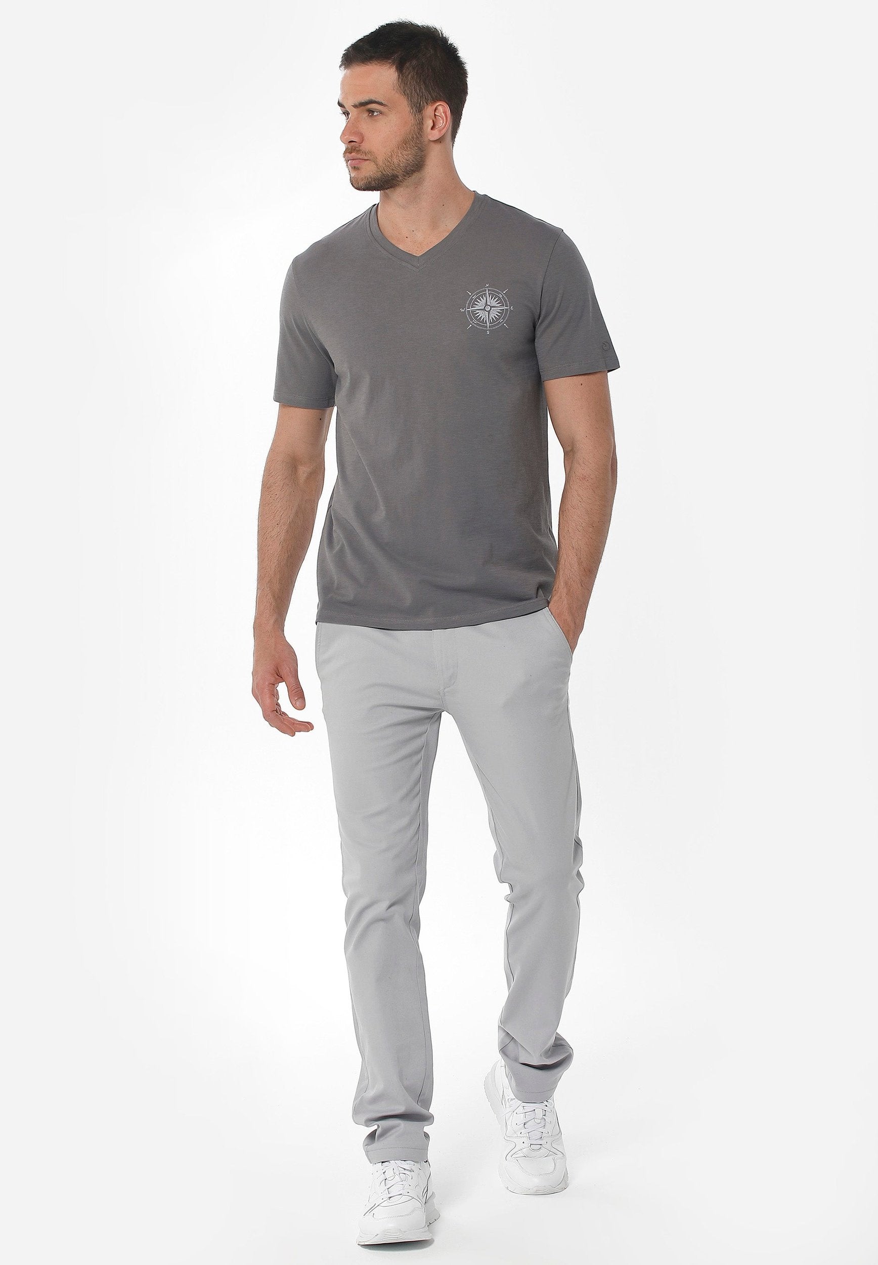 T-Shirt aus Bio-Baumwolle mit Kompass-Print