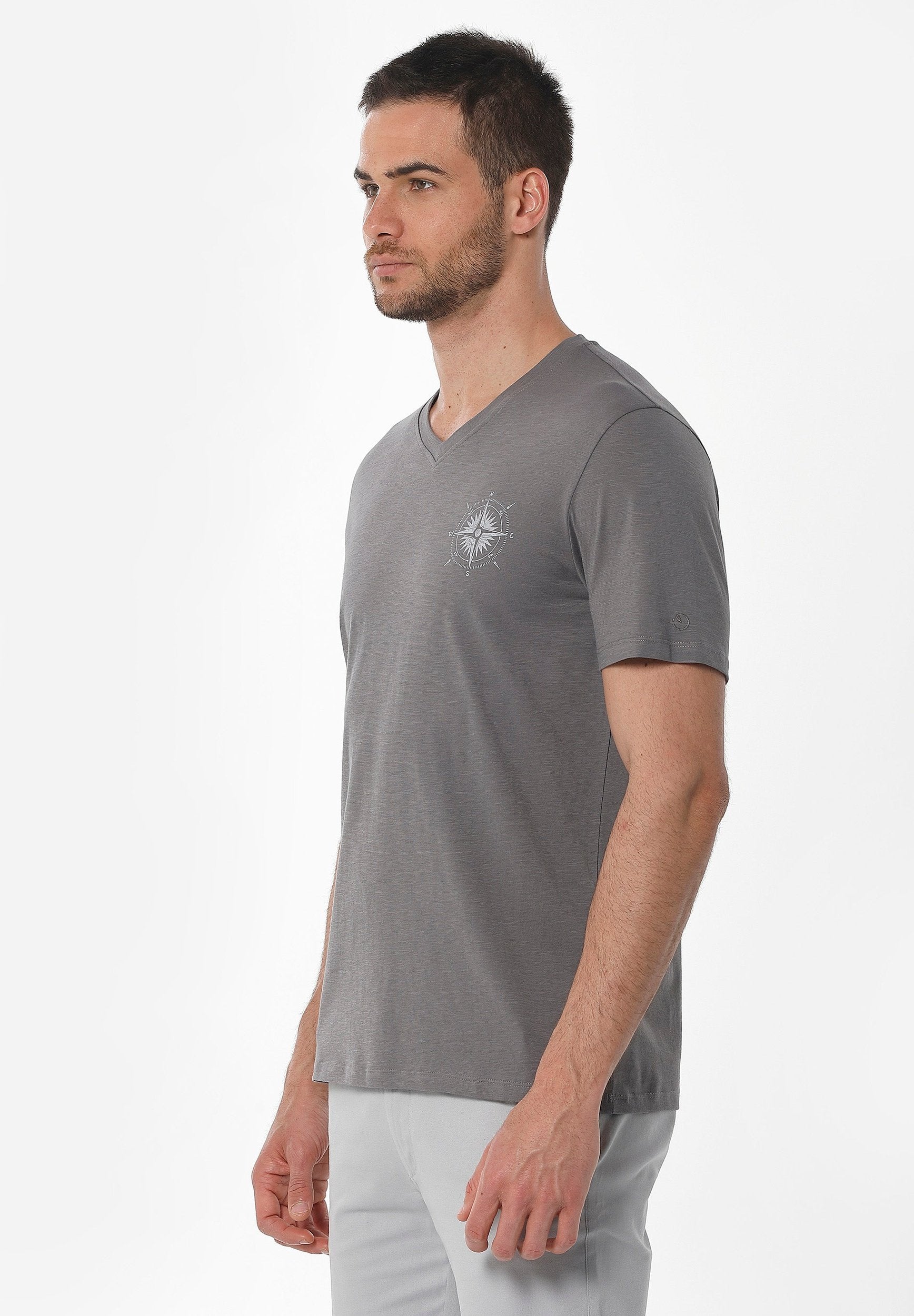 T-Shirt aus Bio-Baumwolle mit Kompass-Print