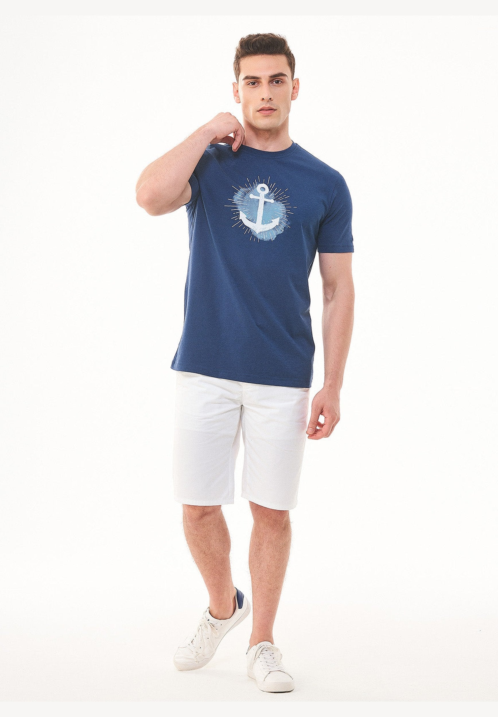 T-Shirt aus Bio-Baumwolle mit Anker-Print